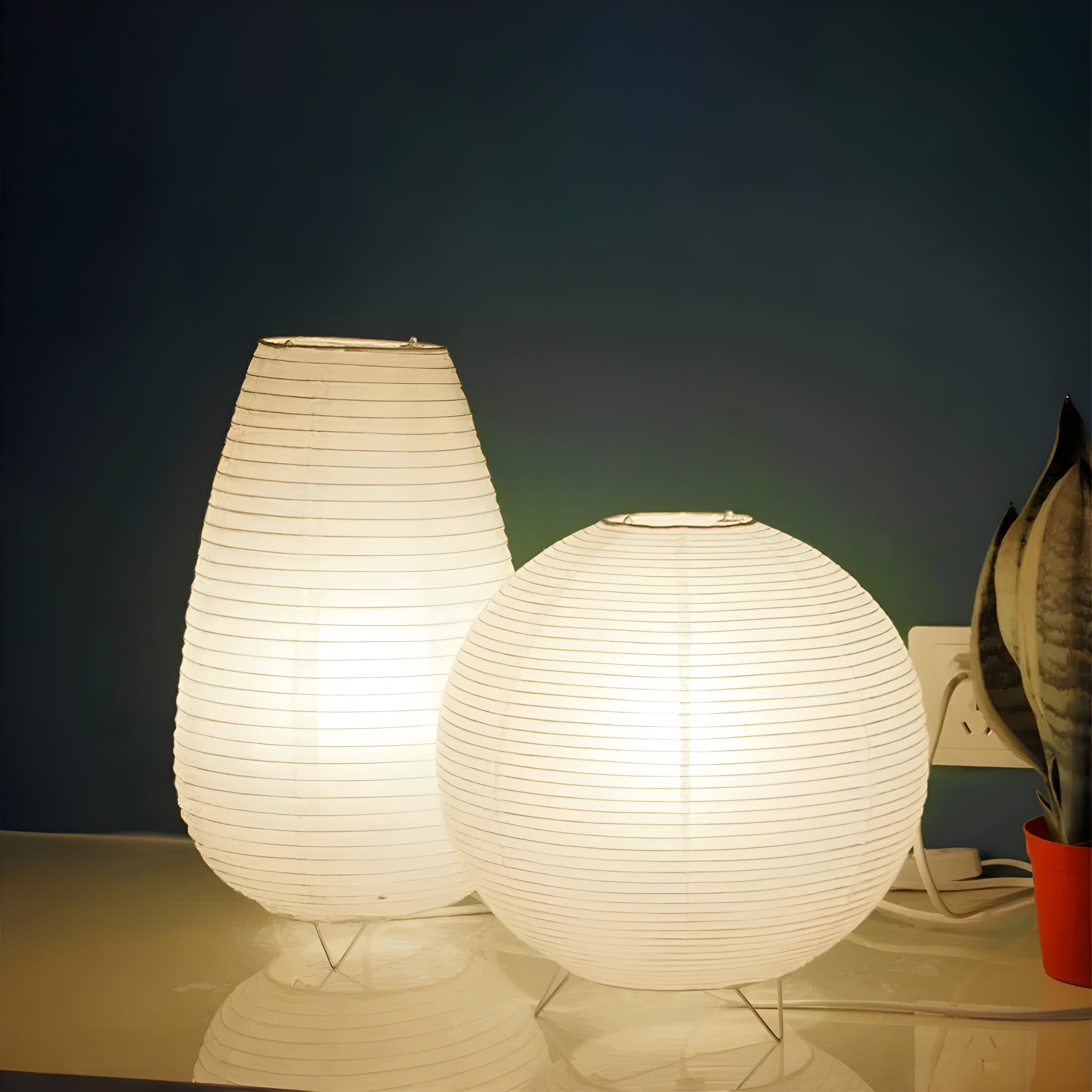 PaperGlow Lamp - Moderne Wabi-Sabi Japanische Steh-Tischlampe