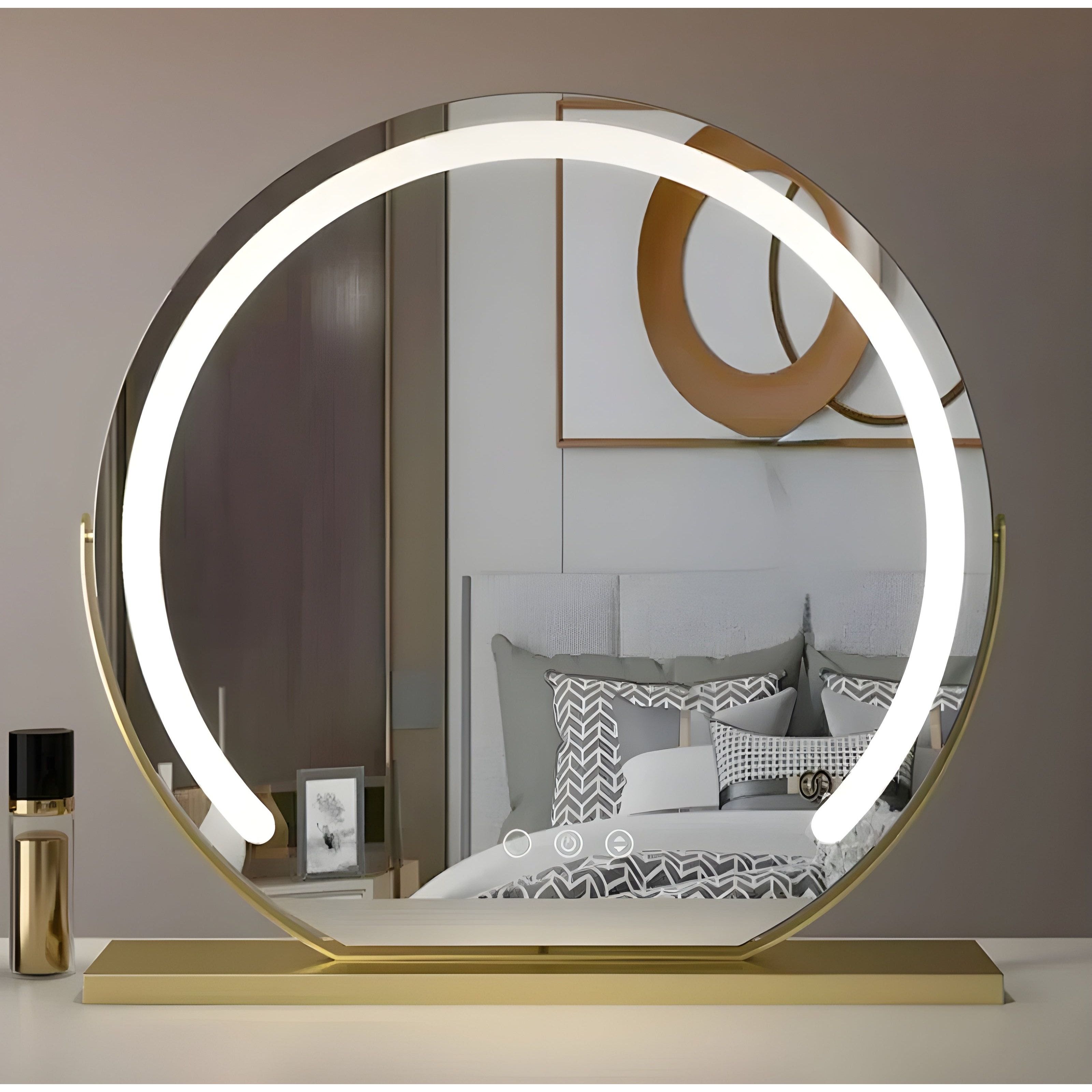 BrightBeauty Mirror - Dekorativer Stehender Schminkspiegel mit LED-Lichtern