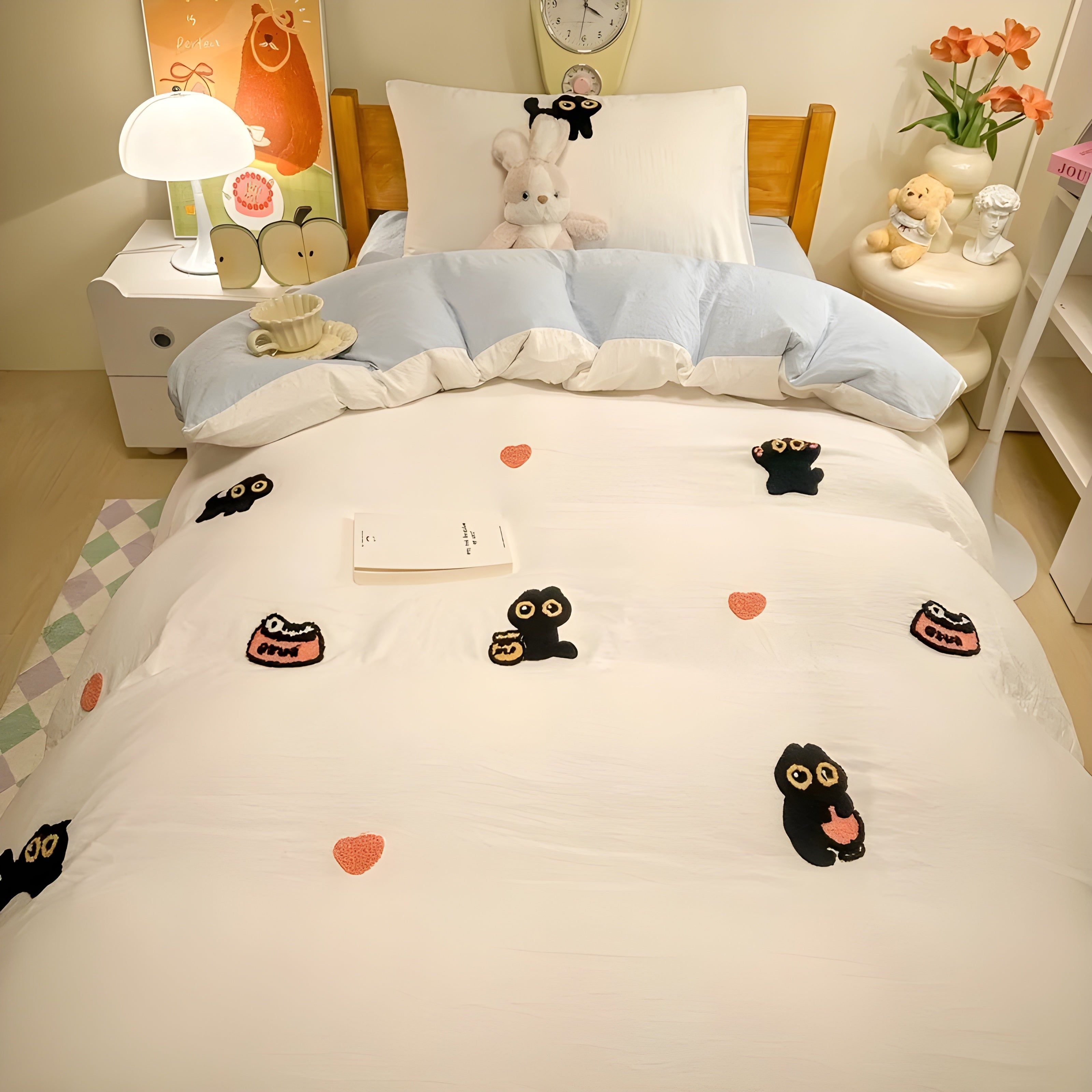 CloudComfort Bedding Set - Bequeme und Hautfreundliche Lucky Cat Bettwäsche