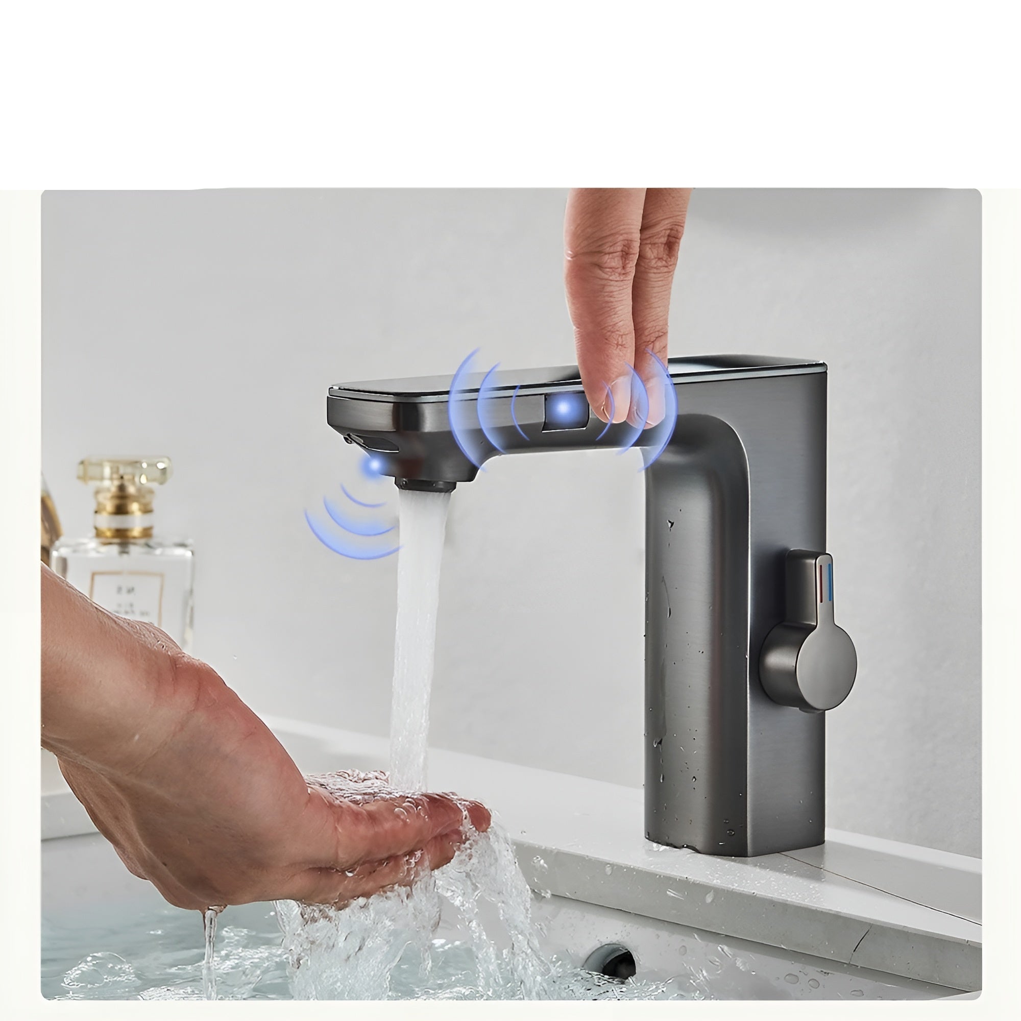 Sensor-Waschbeckenarmatur – Berührungslos & Hygienisch | Mit Digitalanzeige - Wohnzubehör