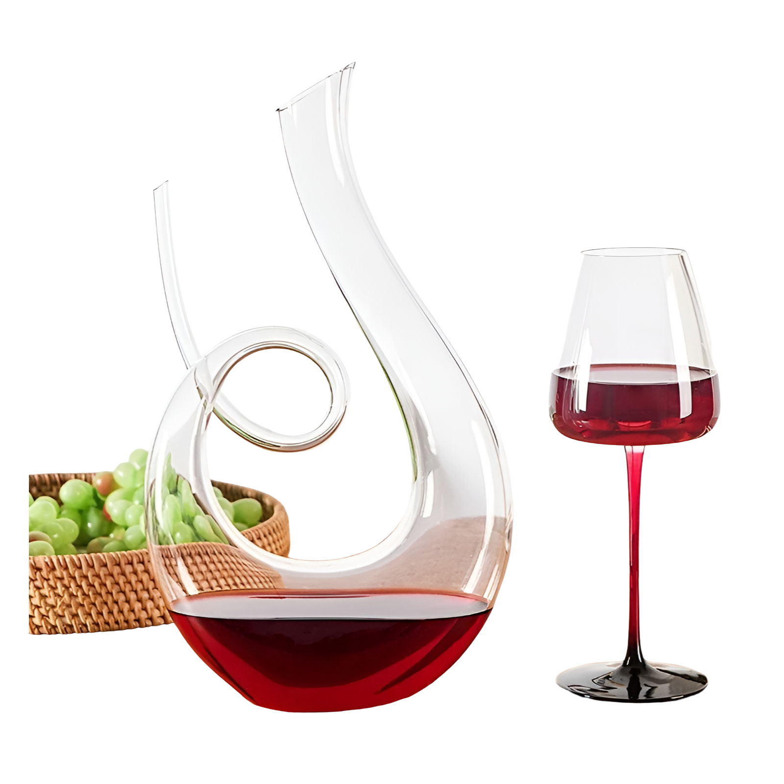 Schwan Spirale-Weindekanter – Elegantes Spiral-Design | 1500 ml für zu Hause oder die Bar