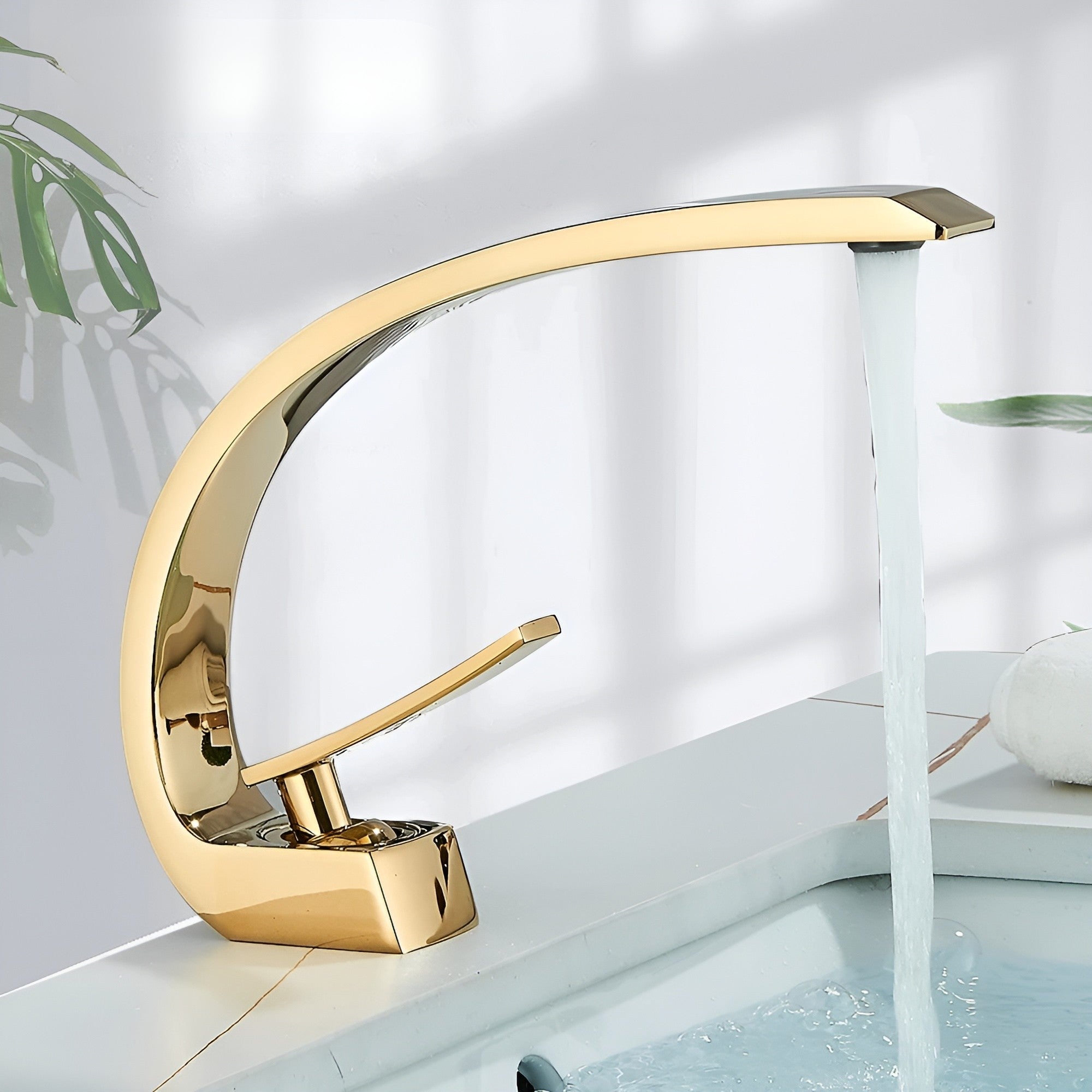 Waschbeckenarmatur mit Wasserfallauslauf – Modernes, Elegantes Design | Ideal für Badezimmer & Gäste-WC