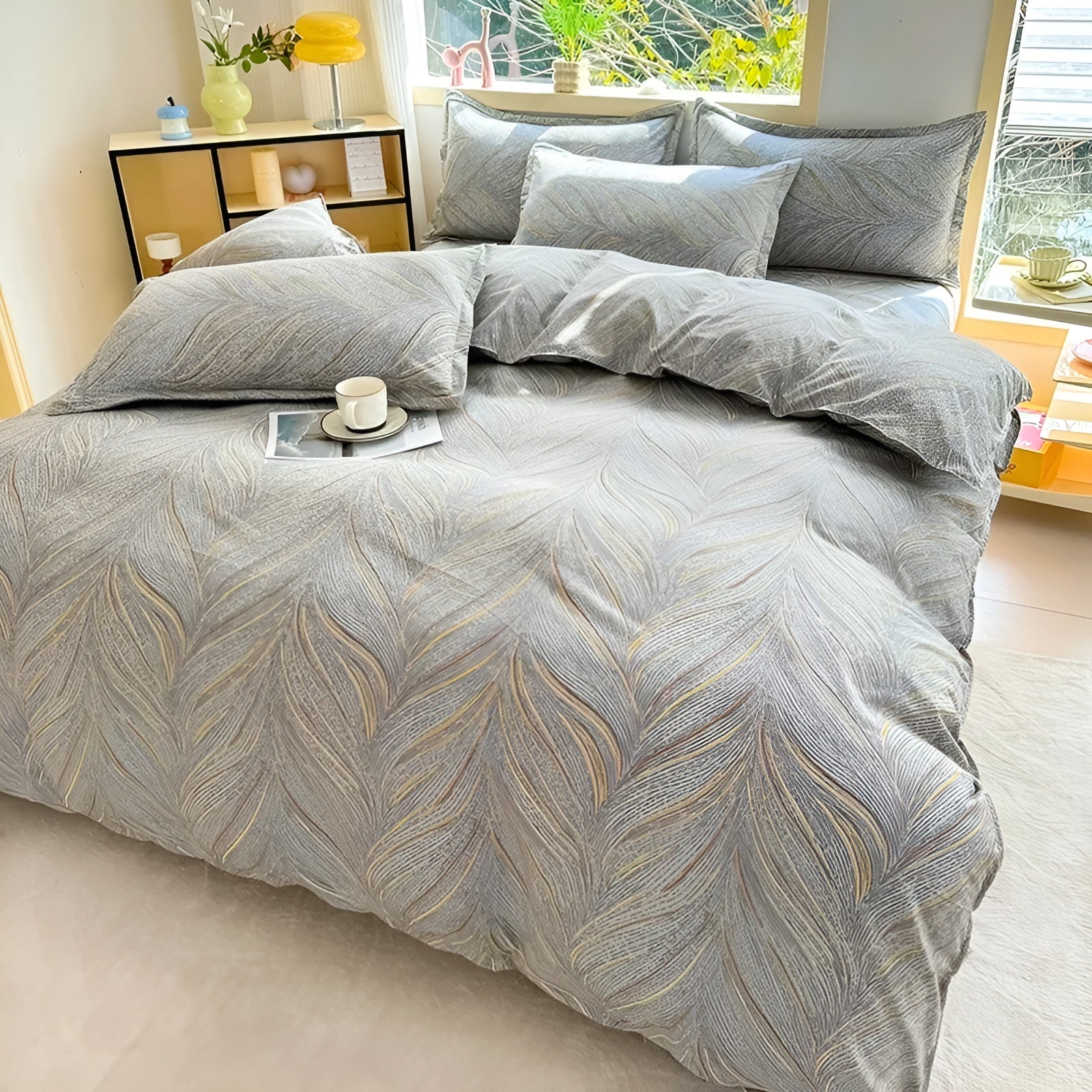 Bettwäsche-Set mit Muster – 3-teilig (1 Bettbezug + 2 Kissenbezüge) | Ideal für Schlafzimmer & Hotel