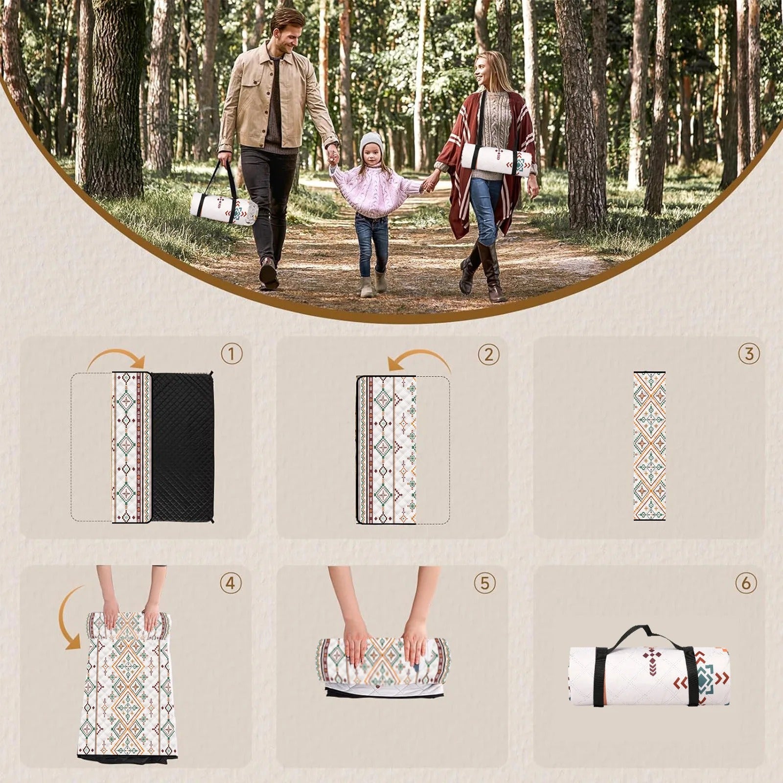 Faltbare Picknickdecke – Wasserdicht & Sandfrei | Perfekt für Outdoor-Abenteuer