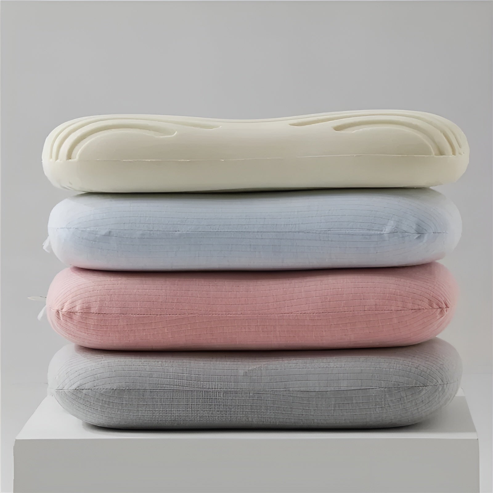 Baumwollbezug Naturlatex-Kissen – Ergonomisches Nackenstützkissen | Atmungsaktiv & für Seiten-/Rückenschläfer