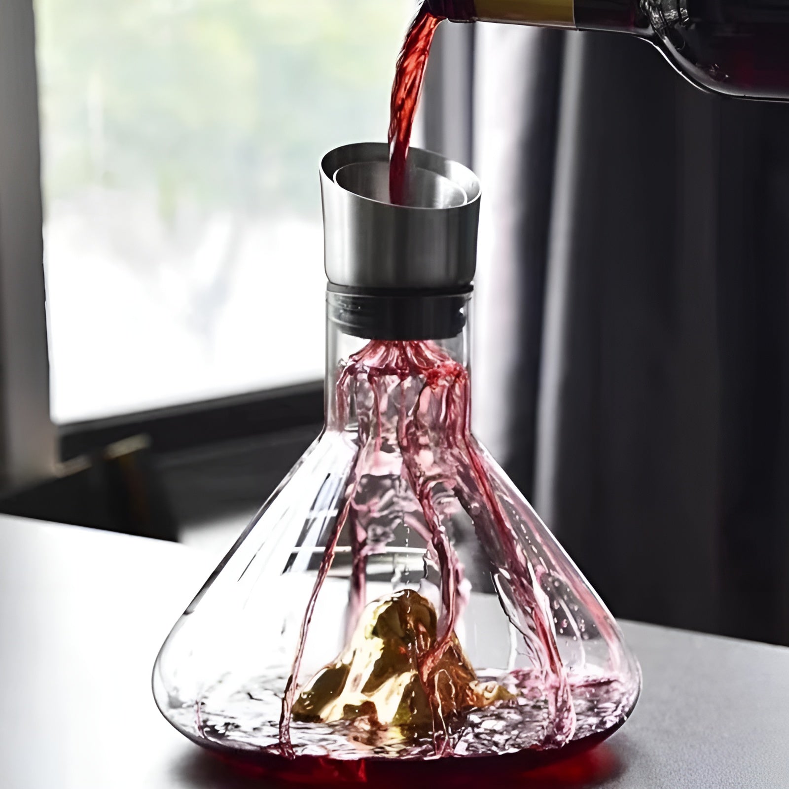 Kristall-Whisky-Wein Dekanter – Handgefertigt und bleifrei | 1500 ml Karaffe für Bar und Zuhause