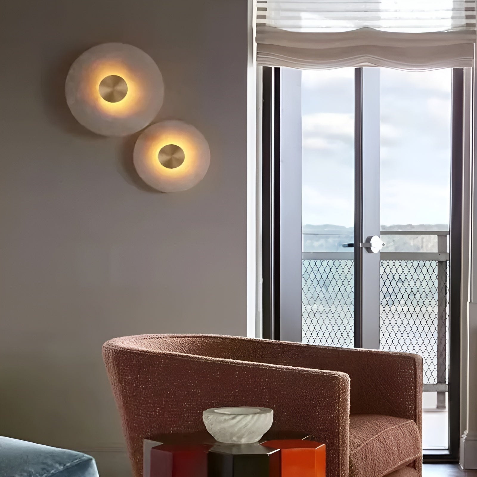 Wandlampe aus Naturmarmor – Elegantes Design mit Messing | Perfekt für Wohnzimmer & Schlafzimmer