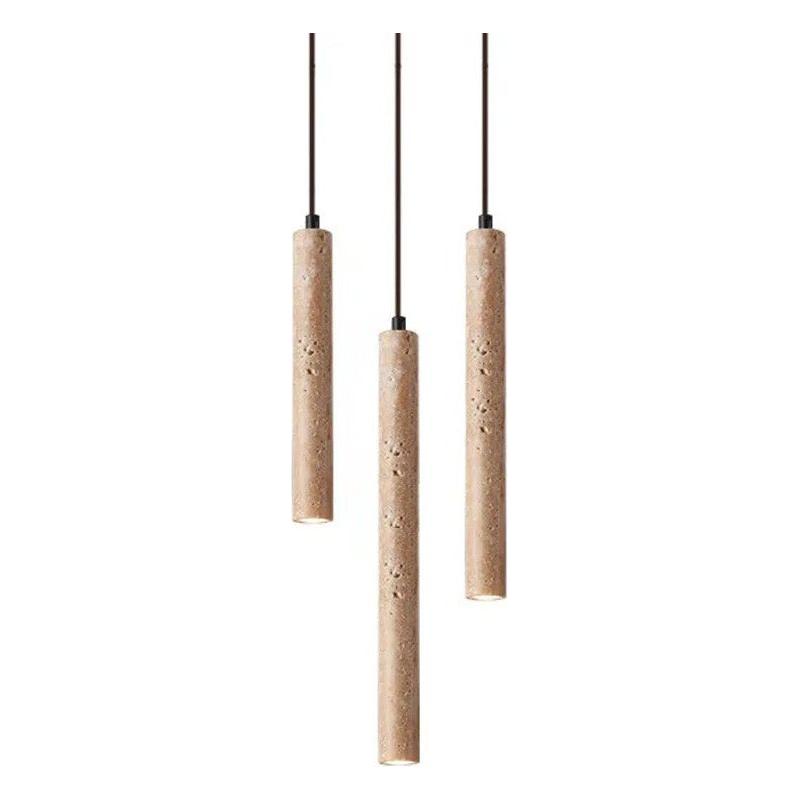 RadiantCalm Lampe - Minimalistische Langlinien Travertin Wabi-Sabi Stil LED Kronleuchter Lichter Elegare