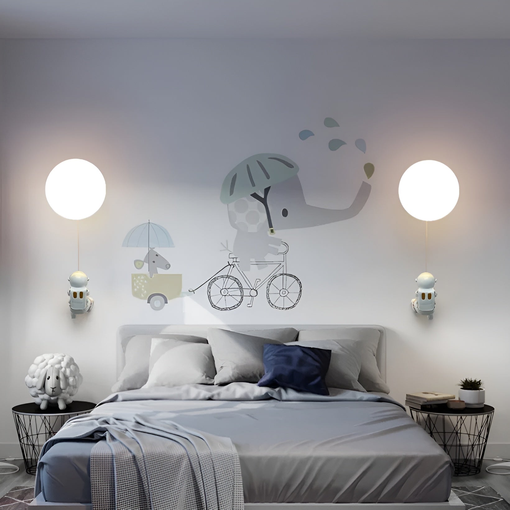 Astronauten-Wandlampe – Dekorative Lampe mit Planet & Glaskugel | Perfekt fürs Kinderzimmer & Nachttisch