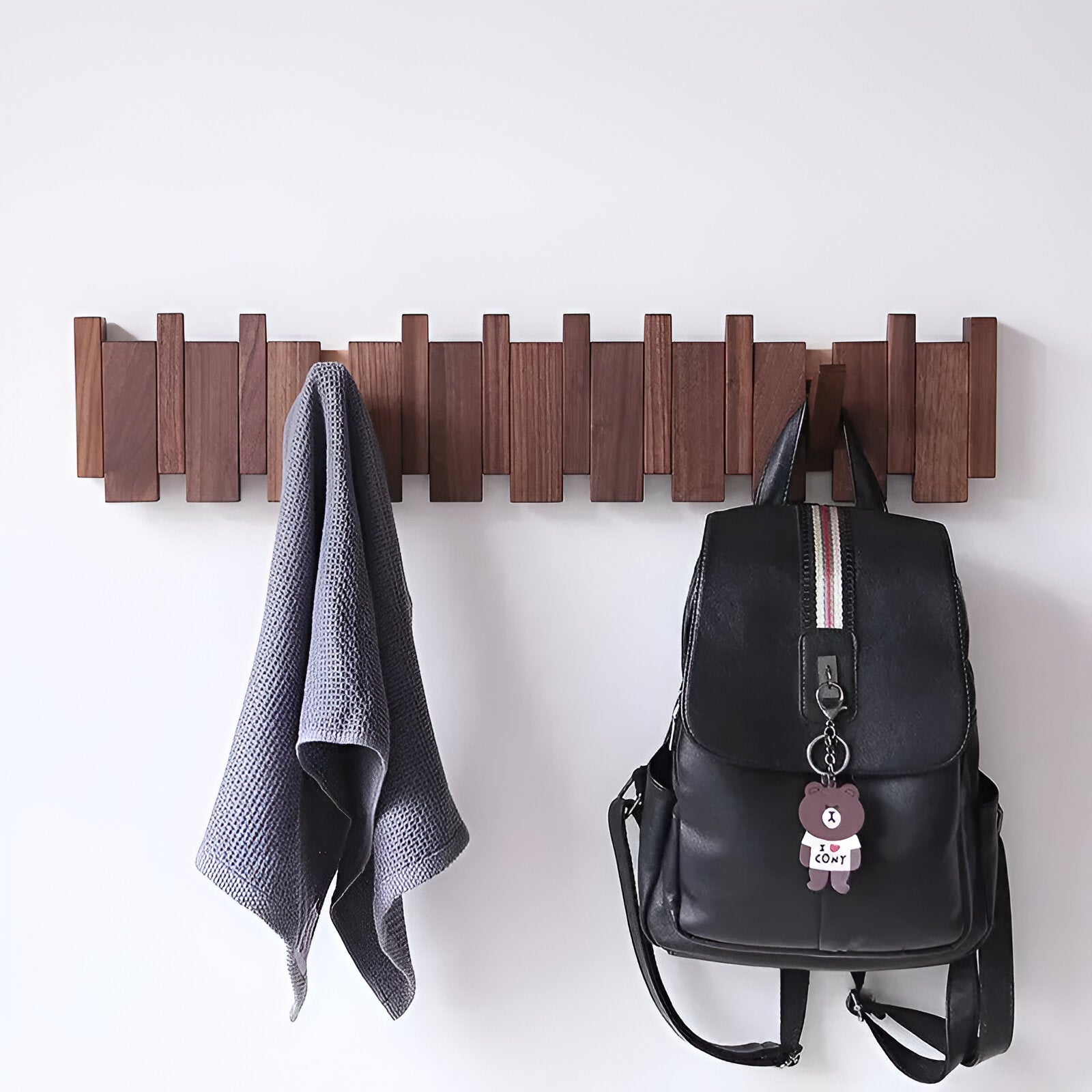 Holz-Wandhaken im Tastatur-Stil – Kreatives Design  | Ideal für Flur oder Tür