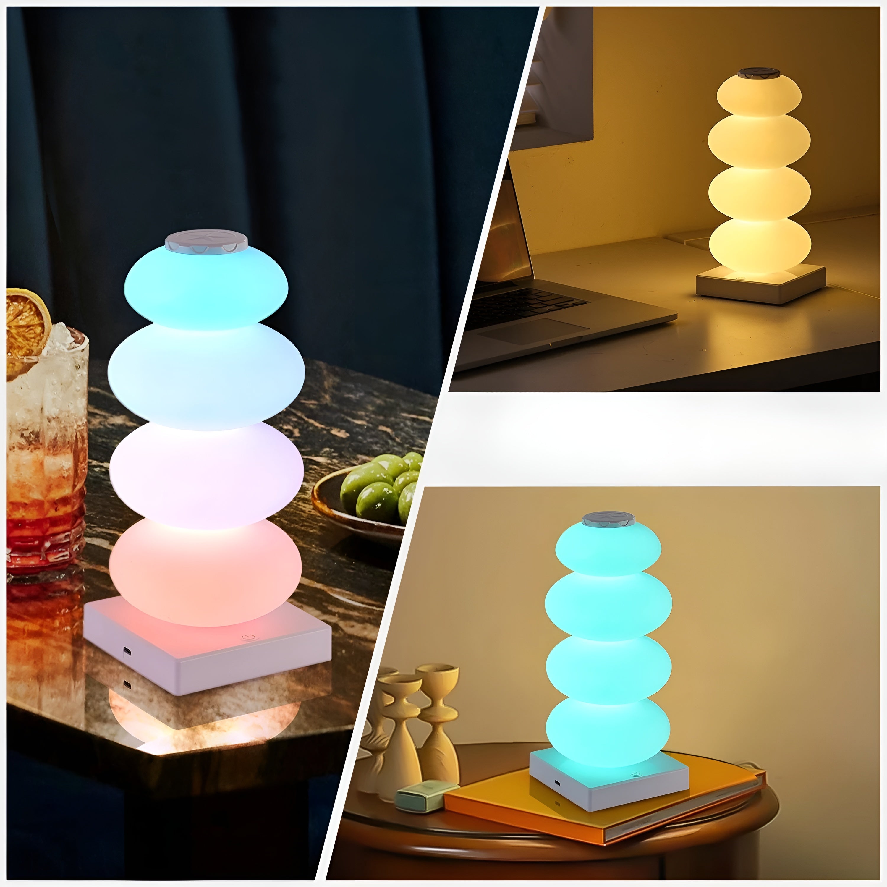 Nachttischlampe – Dimmbare RGB LED mit 16 Farben | Touch-Steuerung & Stimmungsvolle Beleuchtung