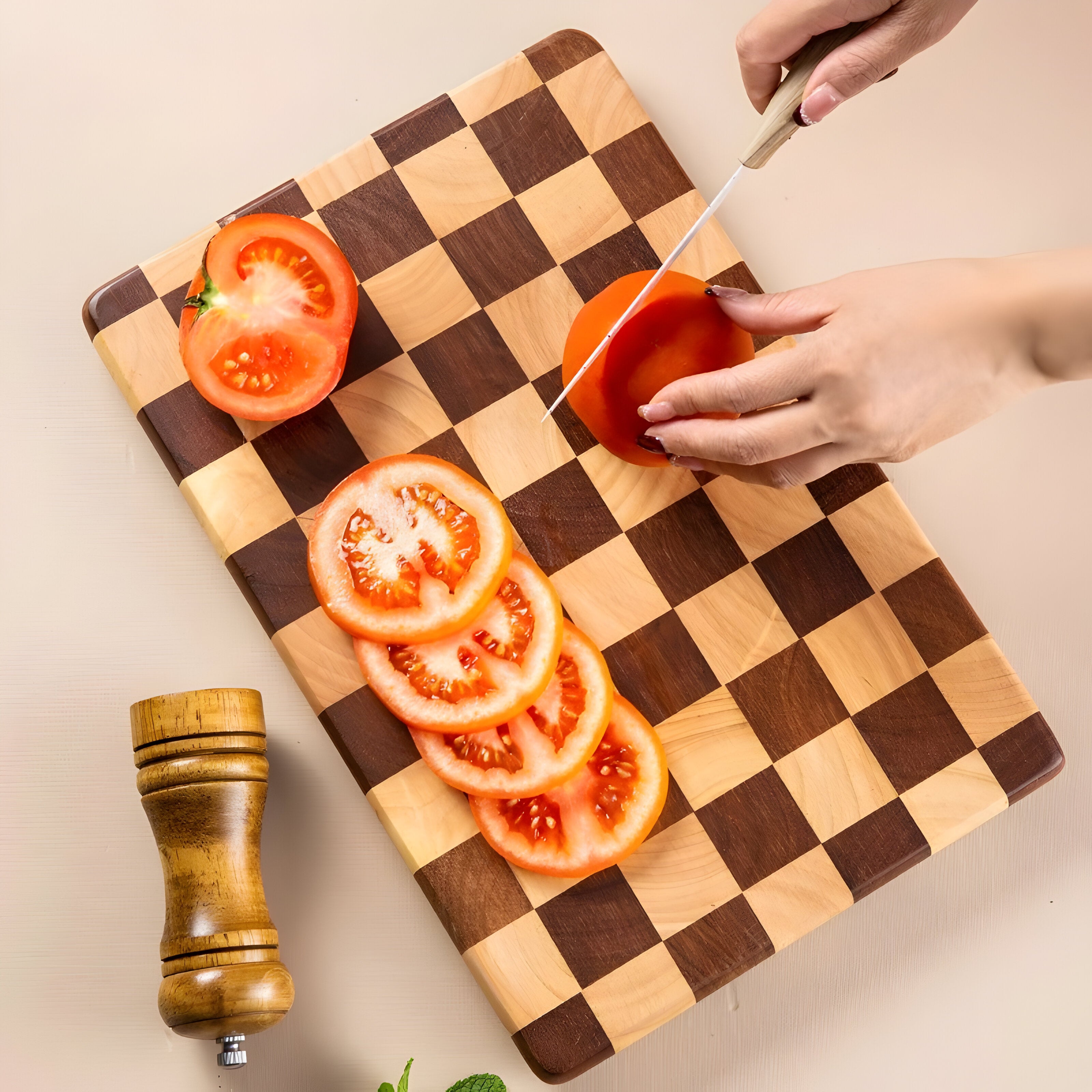 AcaciaGrid Board – Rutschfestes Schneidebrett aus Holz