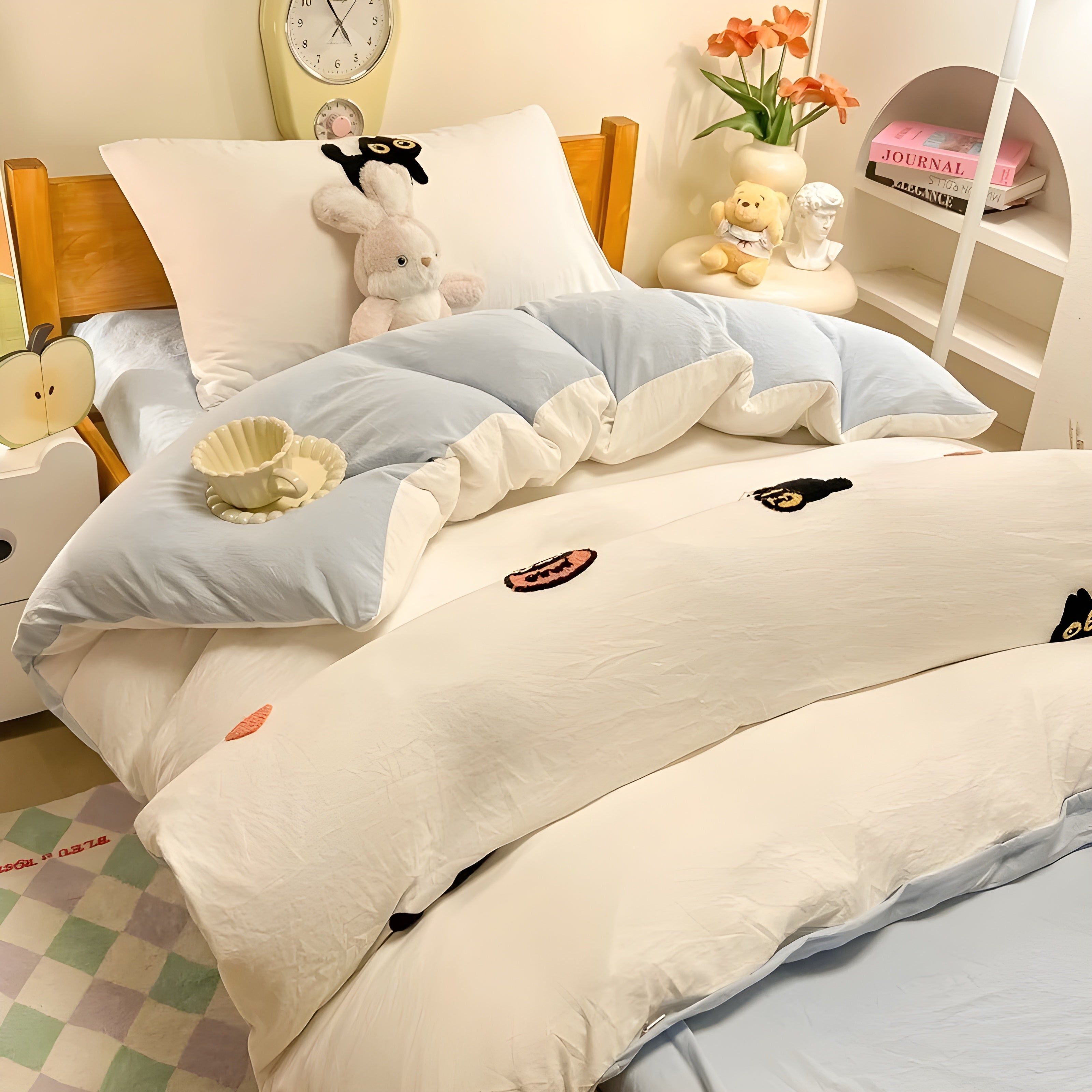 CloudComfort Bedding Set - Bequeme und Hautfreundliche Lucky Cat Bettwäsche