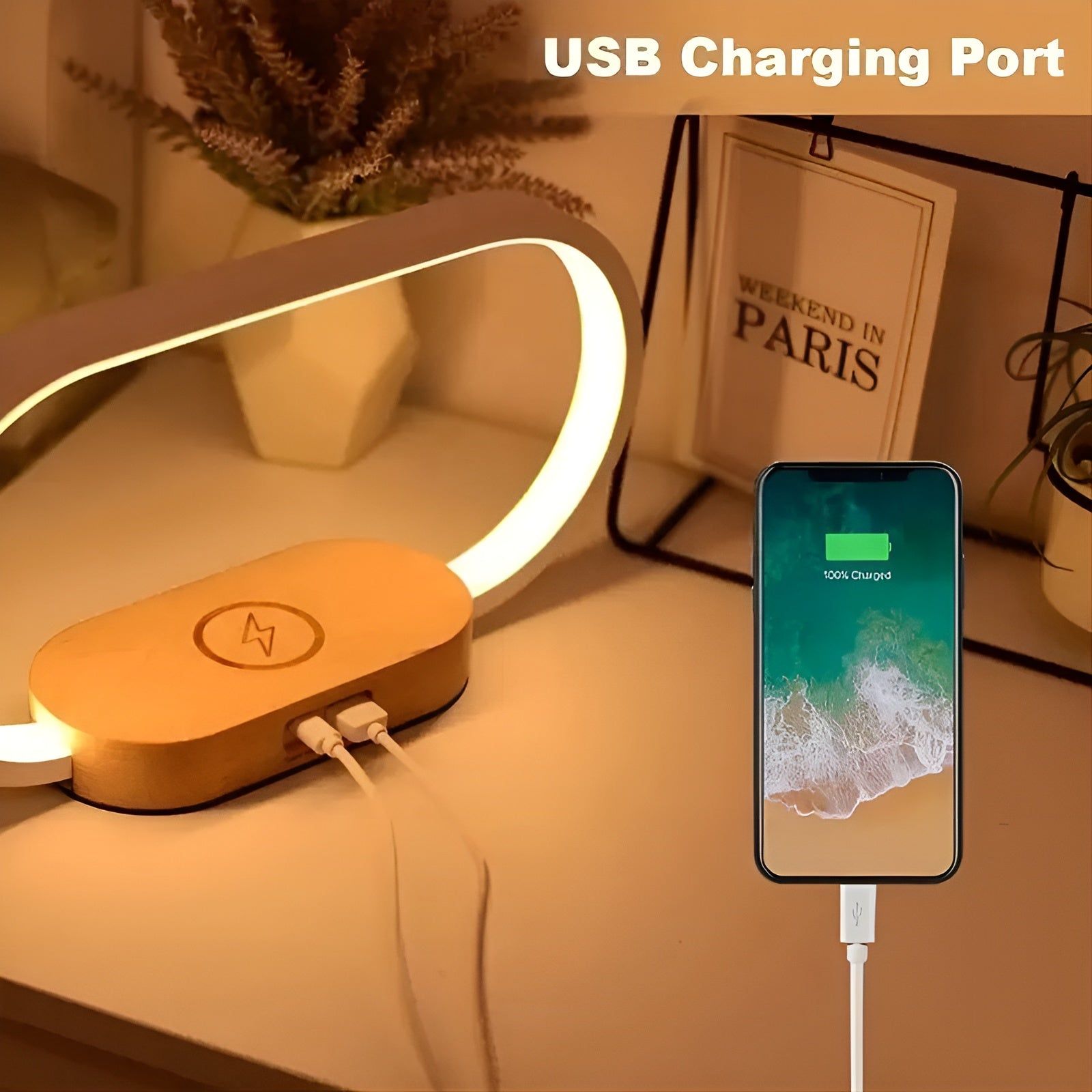 RadiantCharge Lamp - Multifunktionale Wireless Charger Pad Standuhr LED Schreibtischlampe Elegare