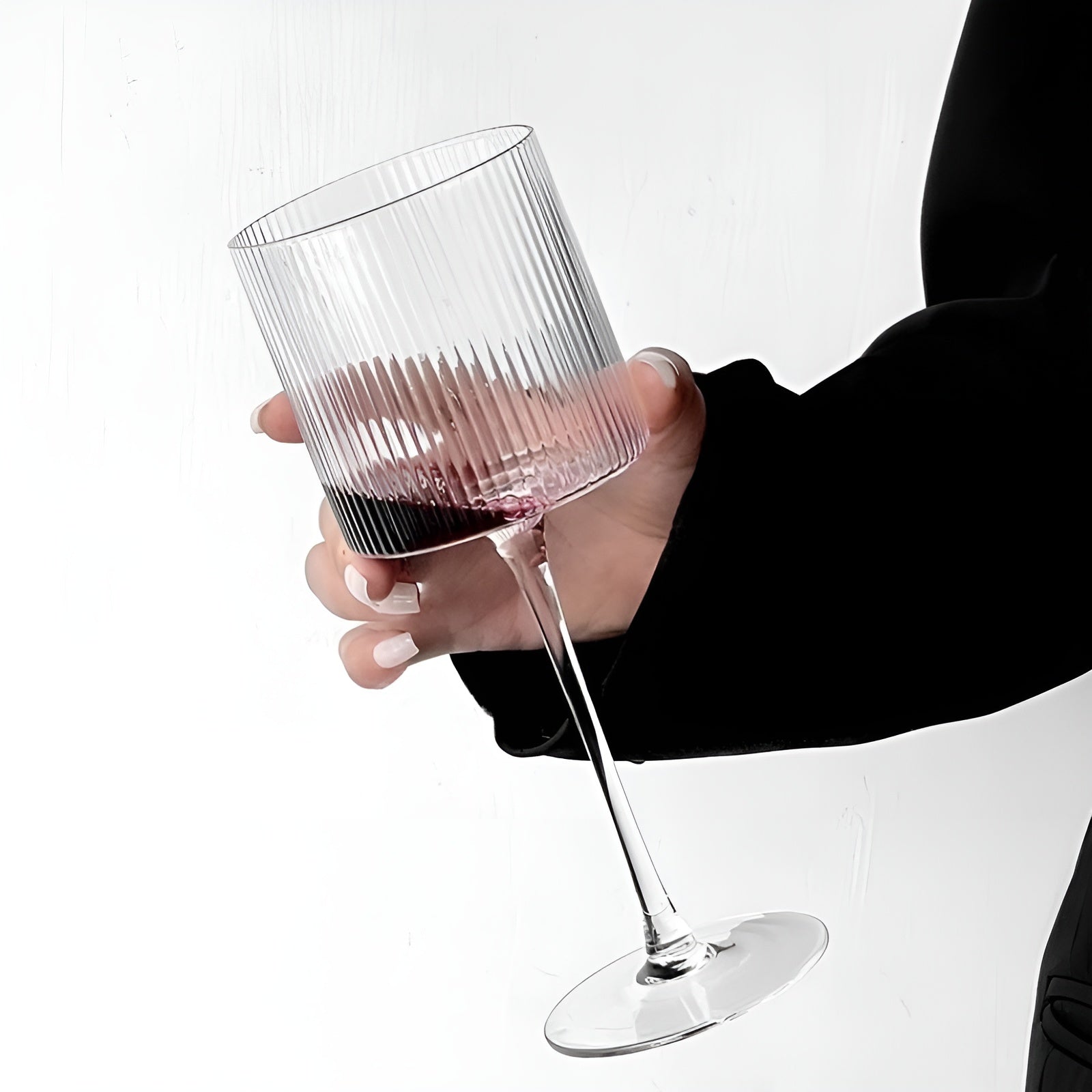 4er-Set Champagnergläser – Elegantes geriffeltes Glas | Stilvoll für Sekt & besondere Anlässe - 4 Stück - Champagnerglas