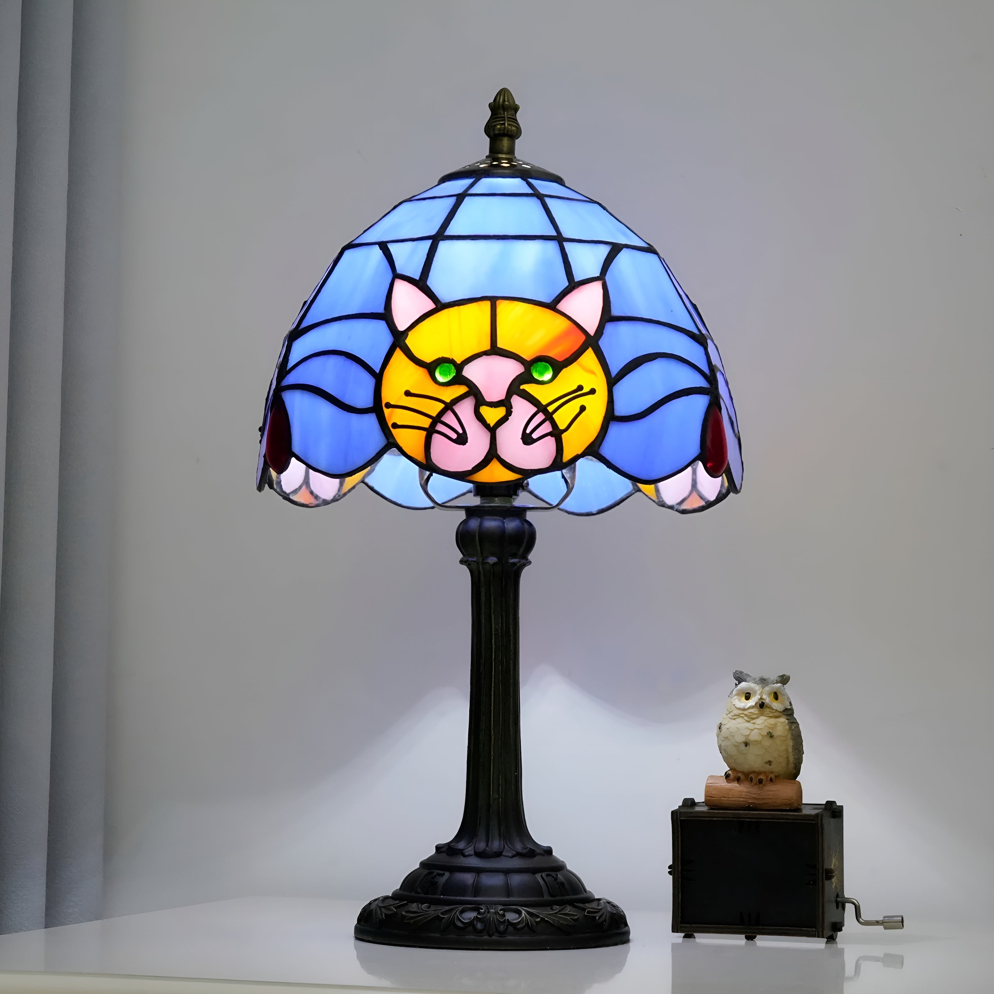 Tischlampe Katze – Niedrige & Dekorative Leuchte | Perfekt für Kinderzimmer, Nachttisch & Schreibtisch