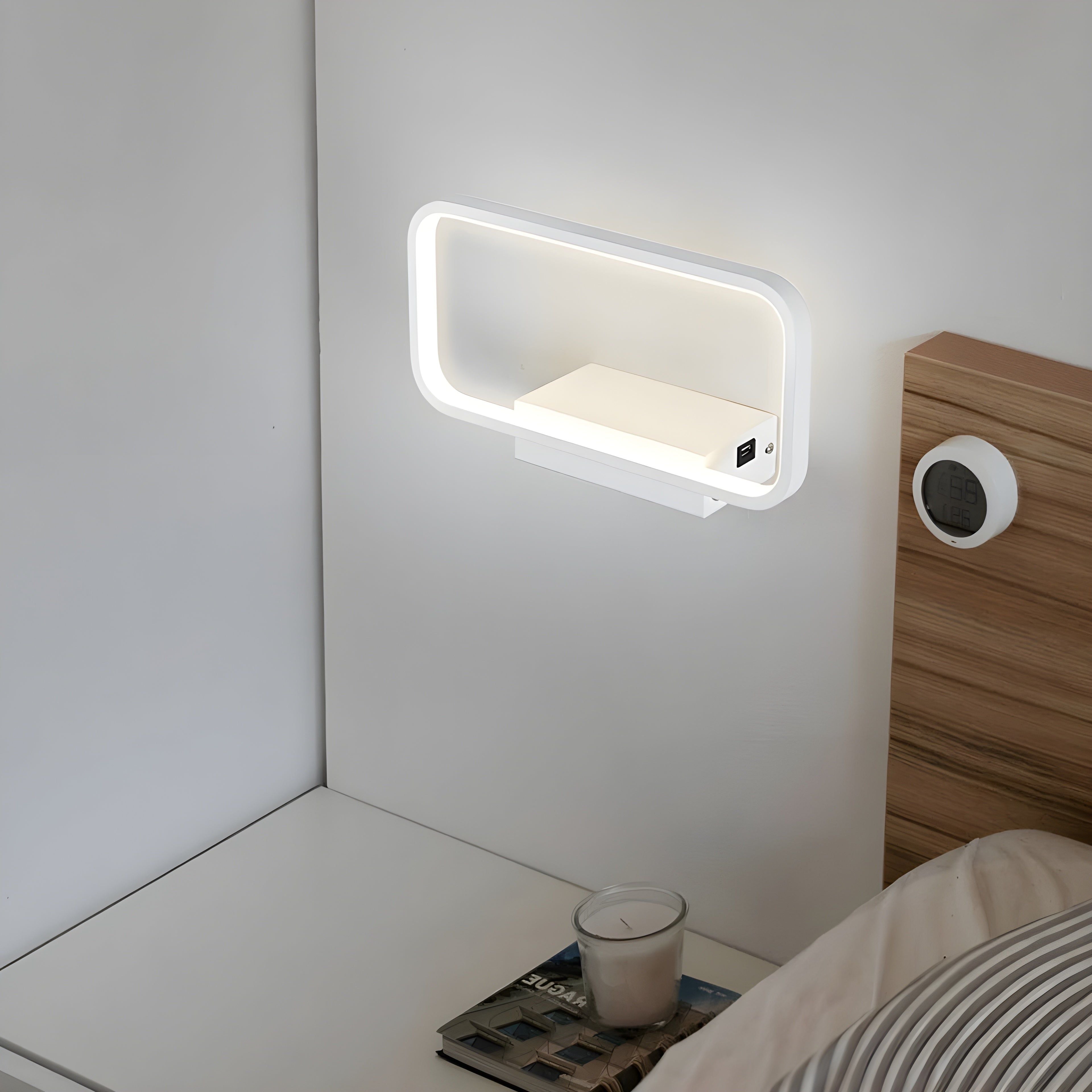 GloSwitch Licht – Moderne Kabellose USB-Ladung LED-Wandlampe für den Innenbereich