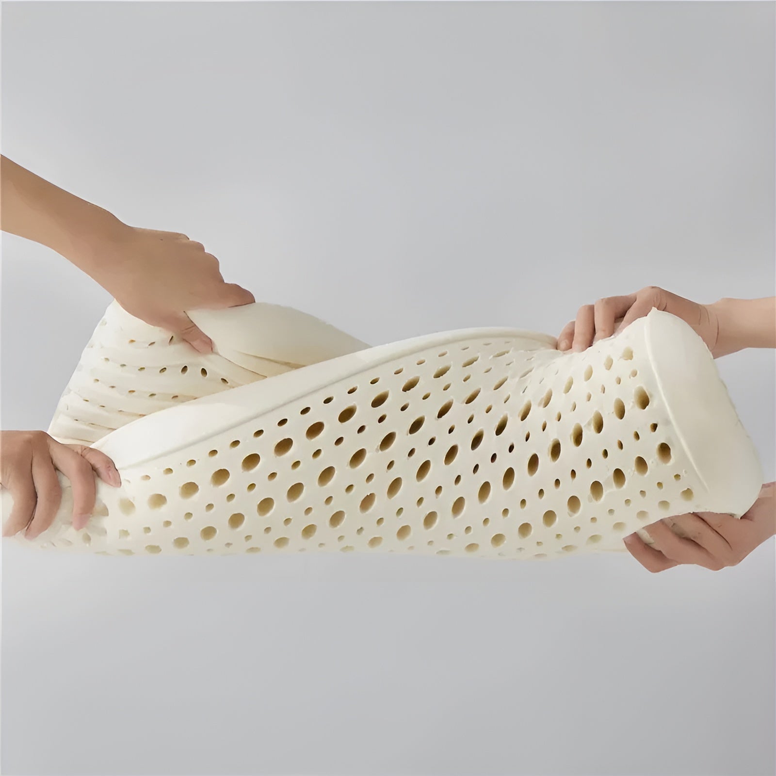 Baumwollbezug Naturlatex-Kissen – Ergonomisches Nackenstützkissen | Atmungsaktiv & für Seiten-/Rückenschläfer