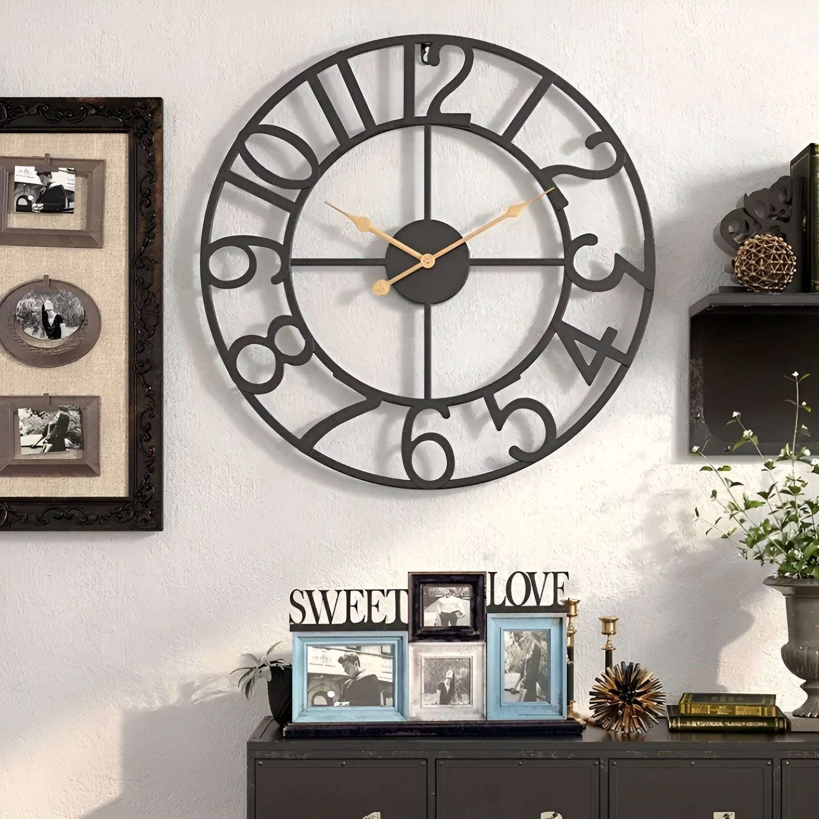 RetroTime Clock - Retro-Digital-Wanduhr aus Metall Elegare