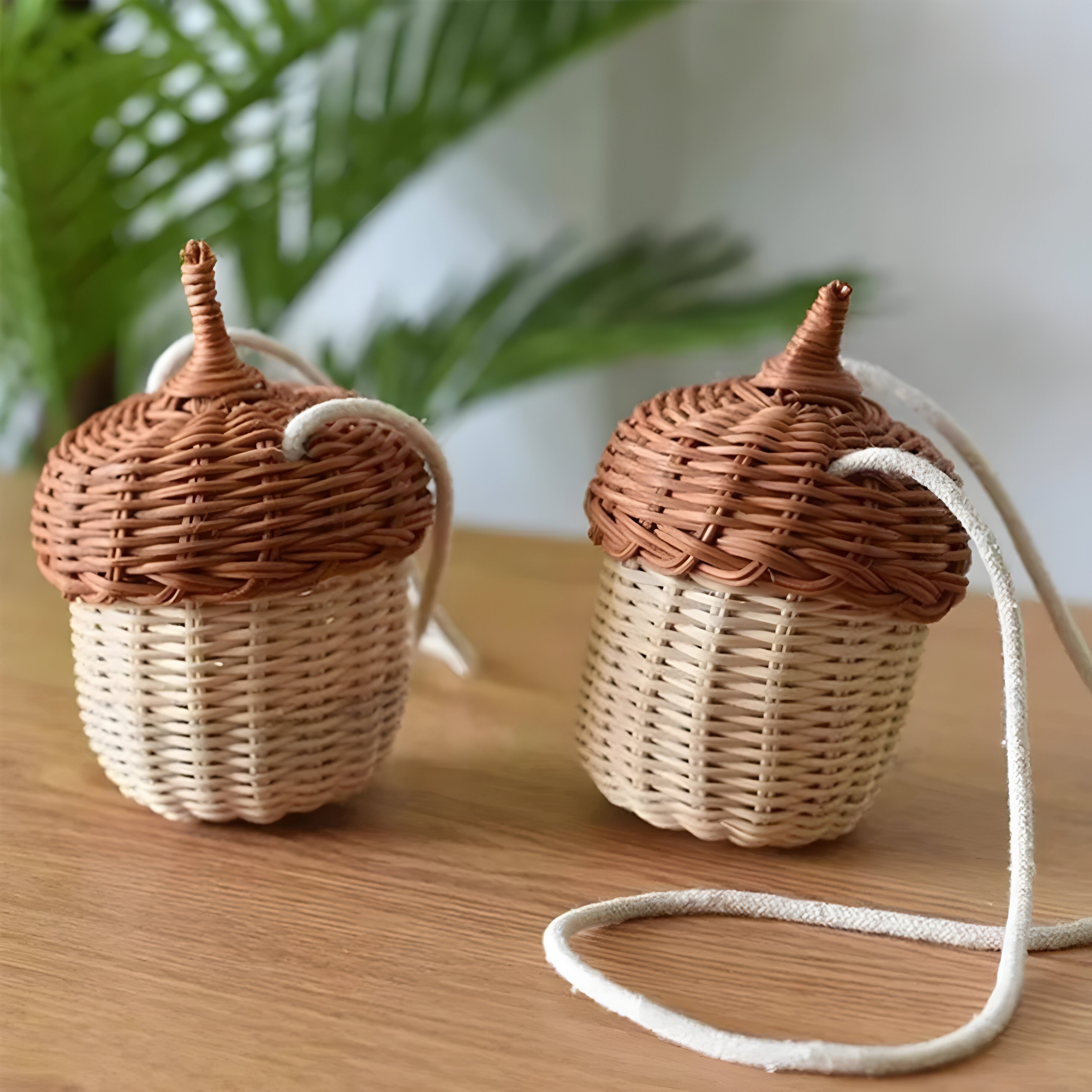 SunnySprout Korb - Rattan Geflochtener Pilz Korb