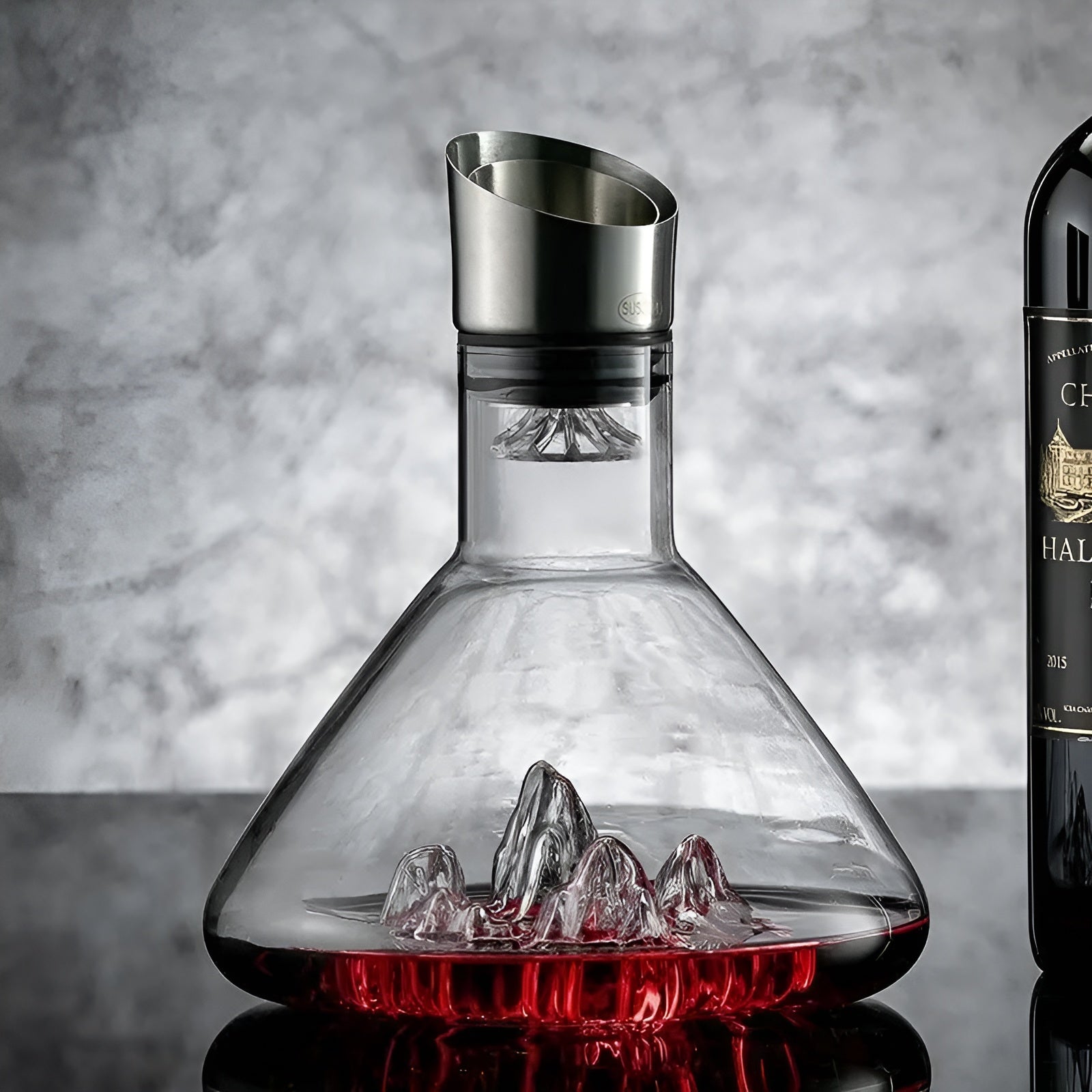 Kristall-Whisky-Wein Dekanter – Handgefertigt und bleifrei | 1500 ml Karaffe für Bar und Zuhause