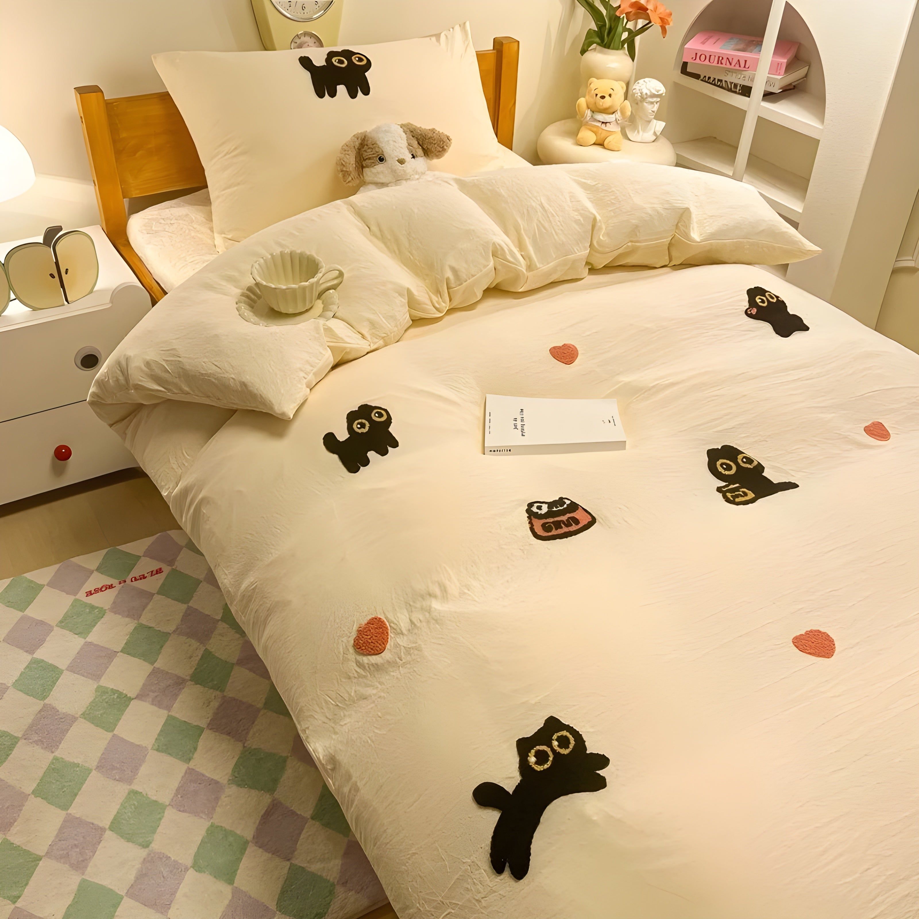 CloudComfort Bedding Set - Bequeme und Hautfreundliche Lucky Cat Bettwäsche