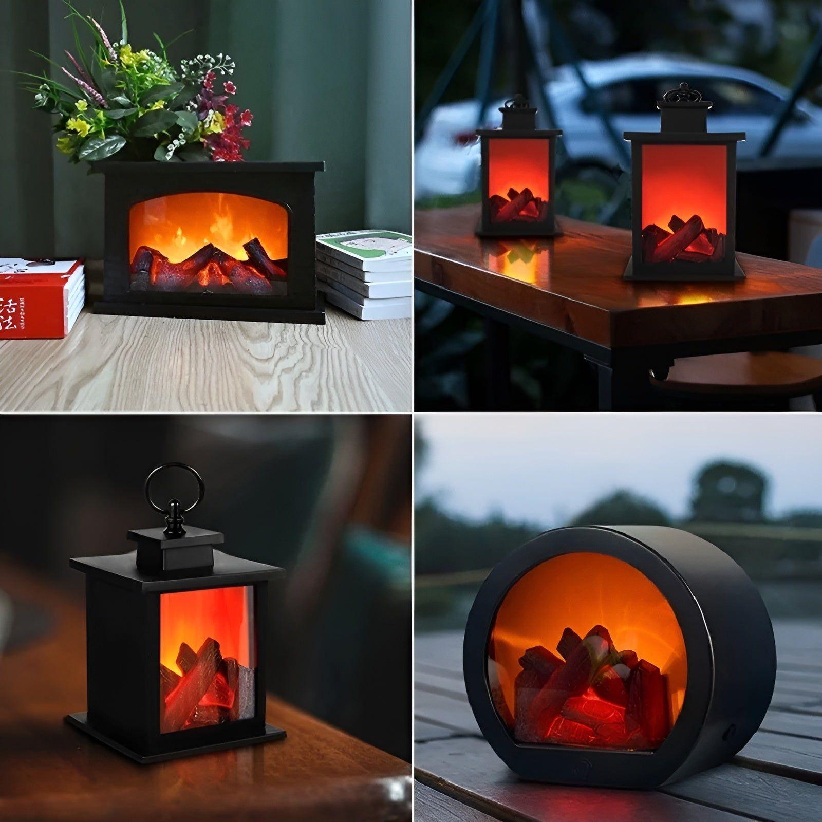 RadiantFlame Lamp - Kamin Flamme LED Laterne Nachtlicht