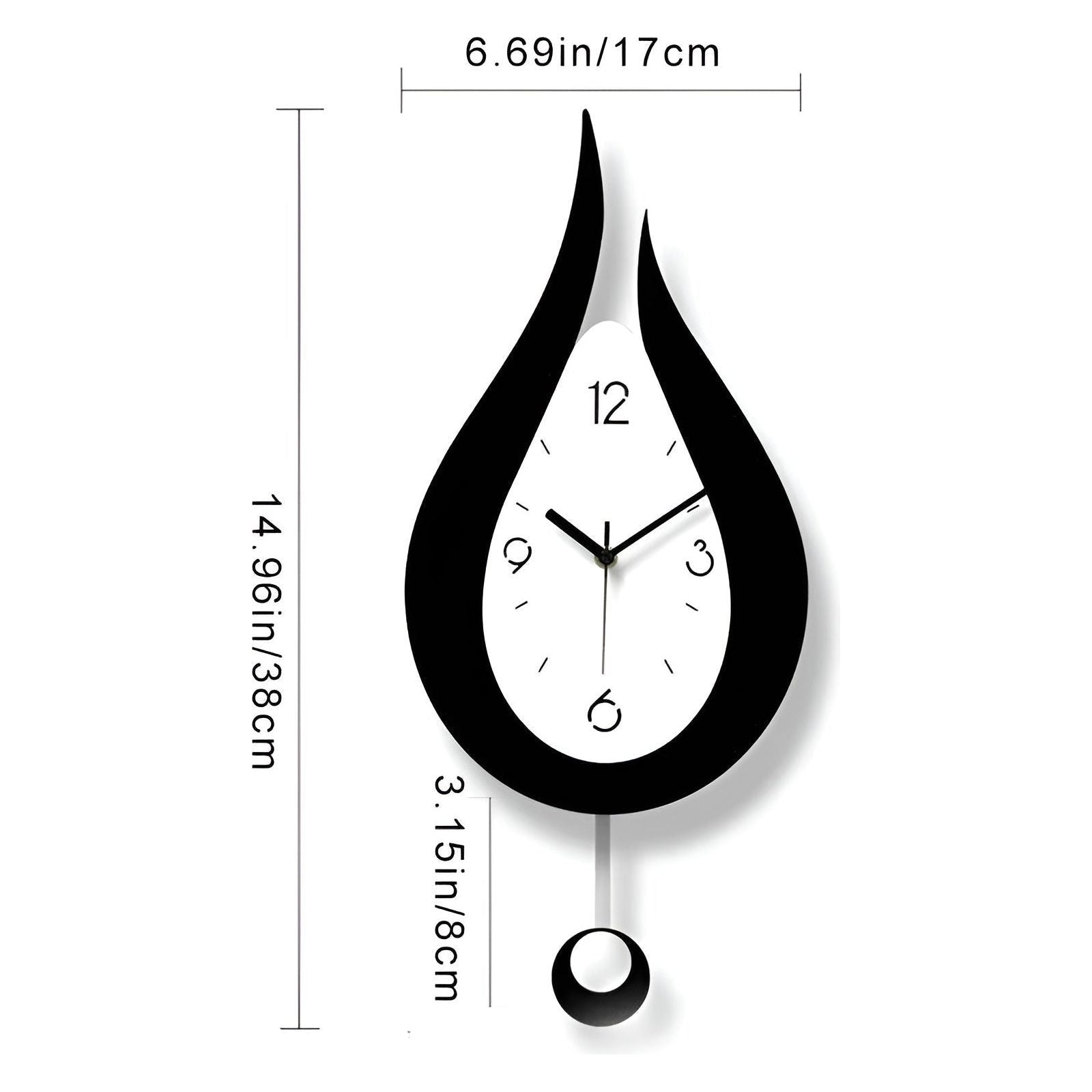 DropTime Clock - Moderne Tropfen-Acryl Pendel-Wanduhr für Ihr Zuhause Elegare