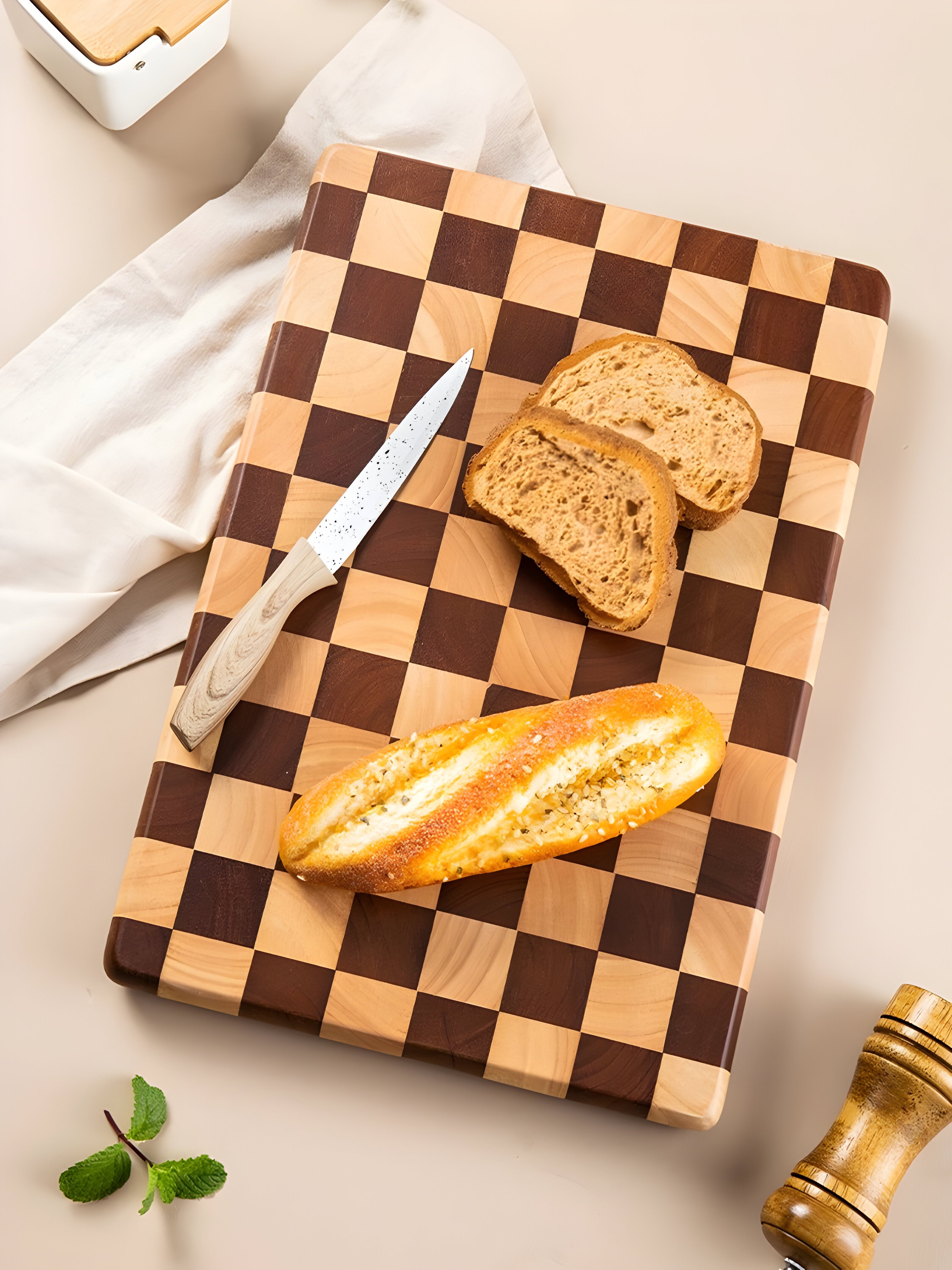 AcaciaGrid Board – Rutschfestes Schneidebrett aus Holz