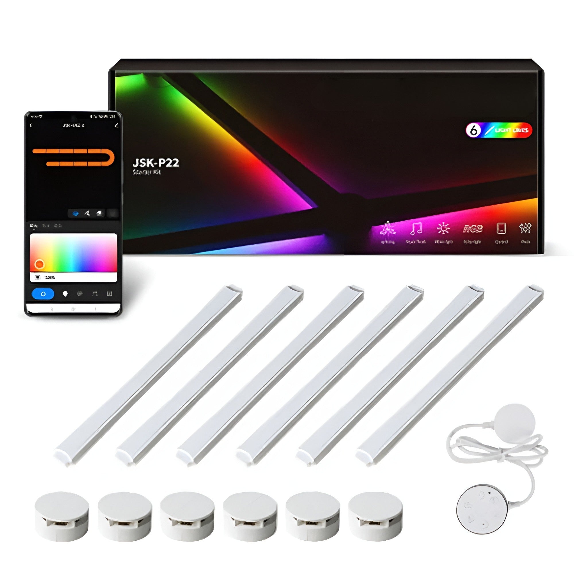 Smarte RGB Wandleuchte – Farbwechsel & Musiksteuerung | Perfekte Ambientebeleuchtung für TV, Schlafzimmer & Gamingraum