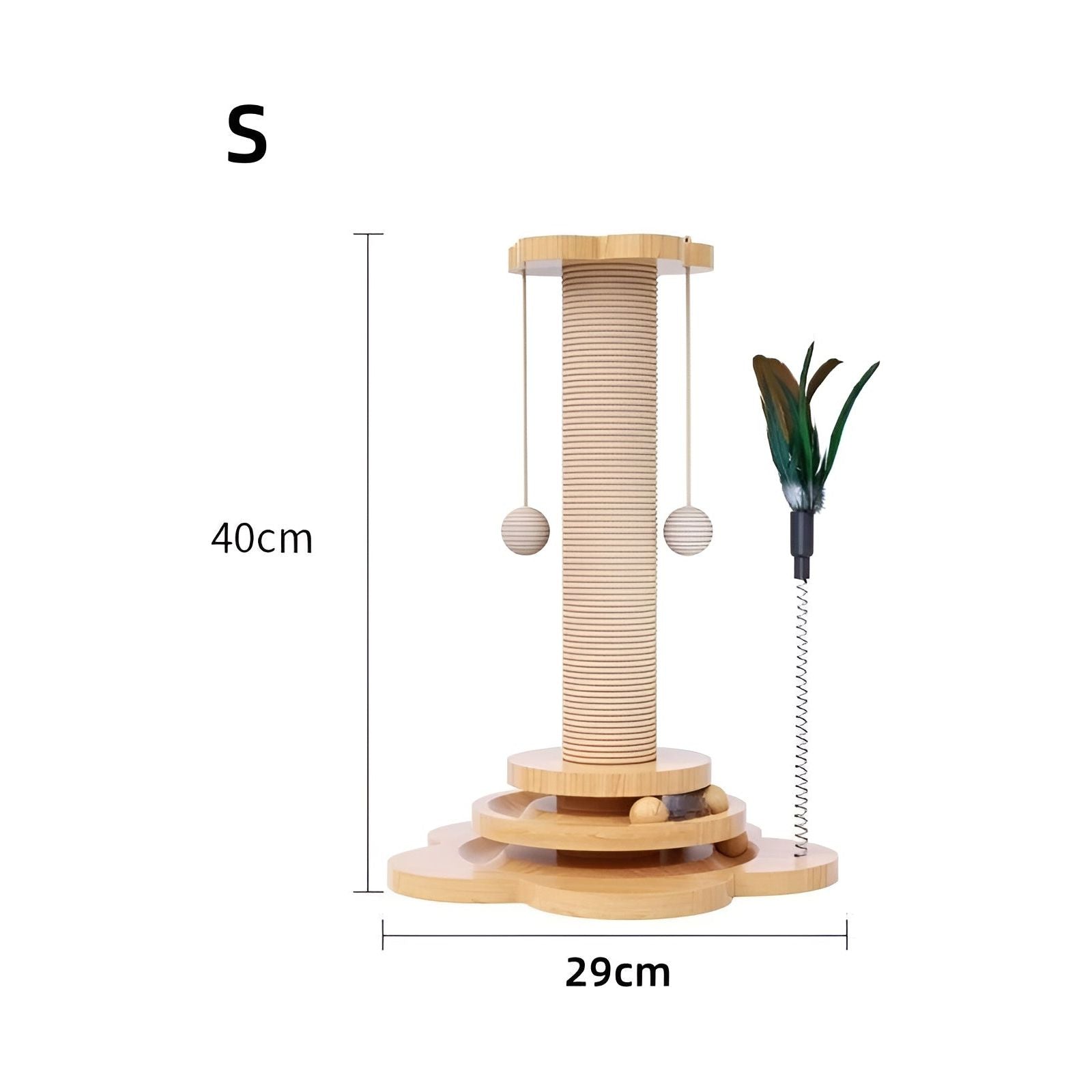 WhiskerWood Toy - Strapazierfähiges Holzspielzeug mit Bällen für Katzen Elegare