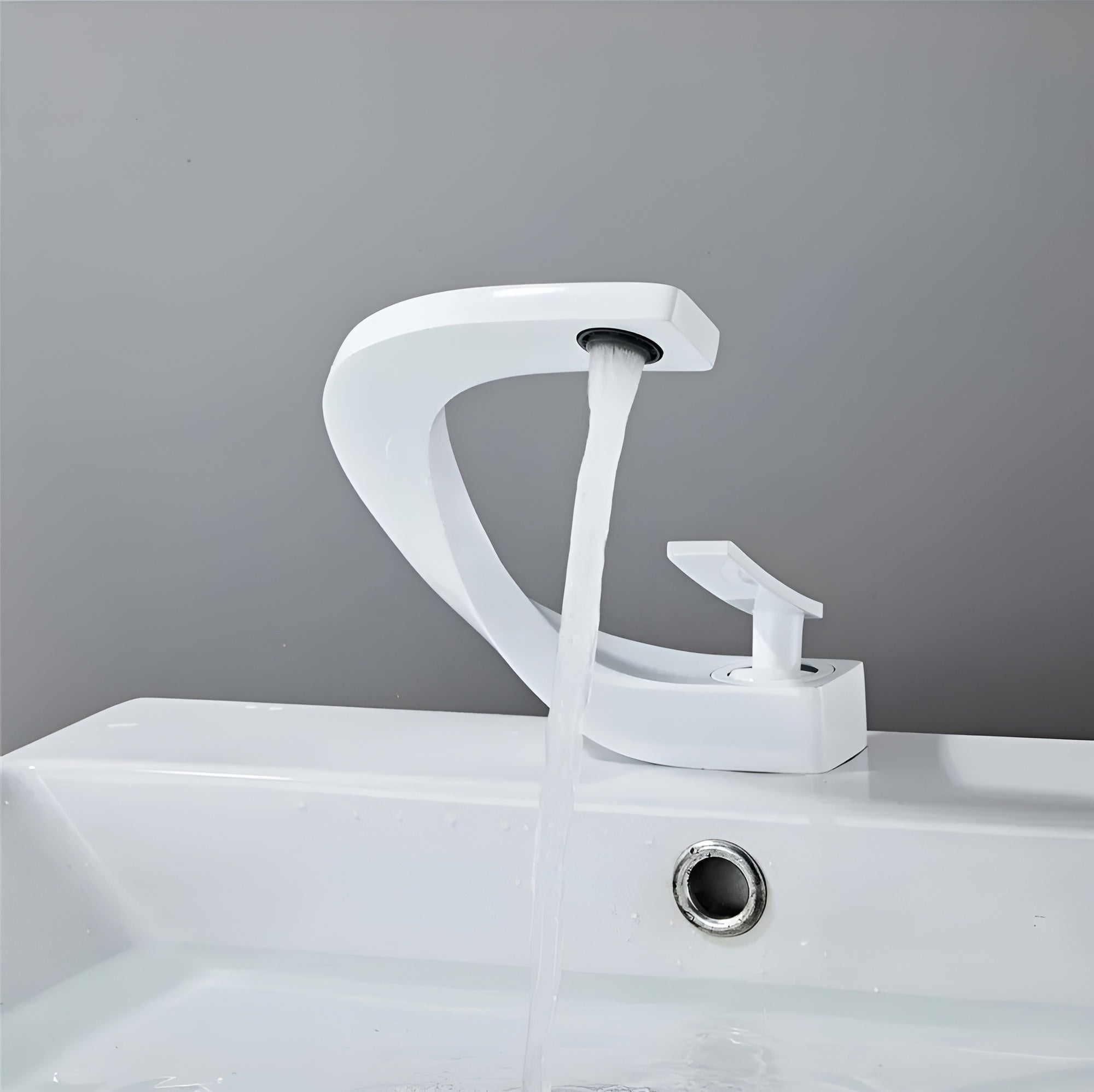 Waschbeckenarmatur mit Wasserfallauslauf – Modernes, Elegantes Design | Ideal für Badezimmer & Gäste-WC