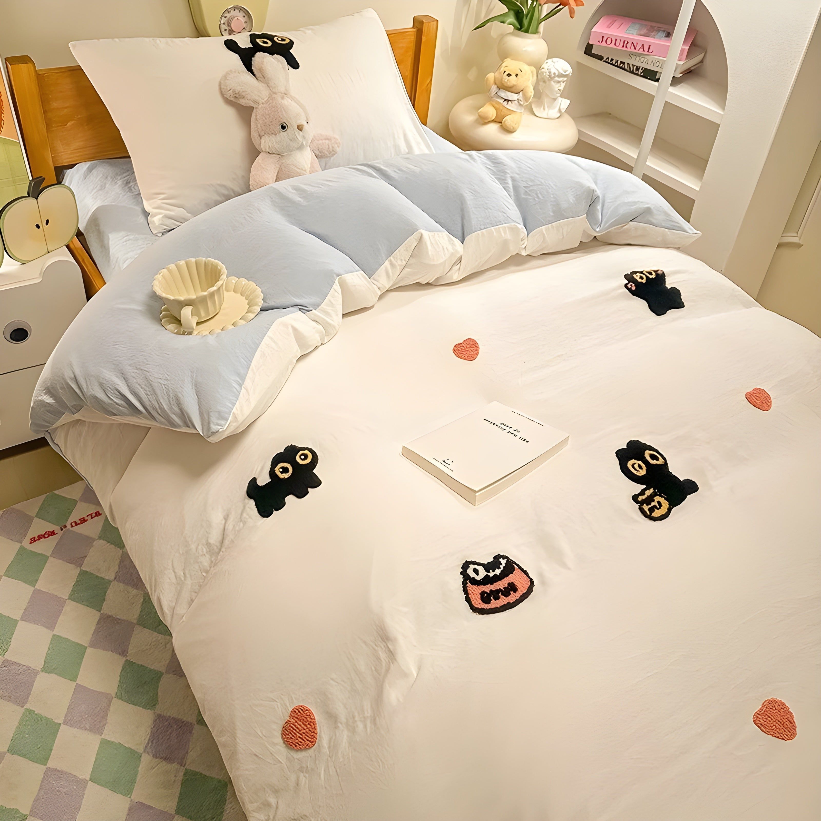 CloudComfort Bedding Set - Bequeme und Hautfreundliche Lucky Cat Bettwäsche