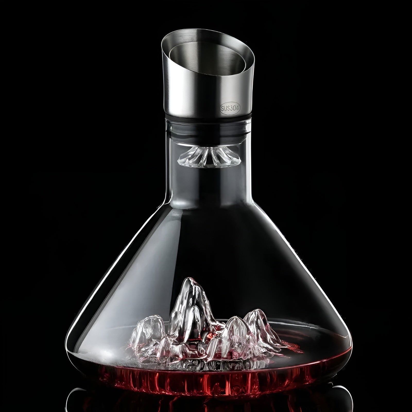 Kristall-Whisky-Wein Dekanter – Handgefertigt und bleifrei | 1500 ml Karaffe für Bar und Zuhause