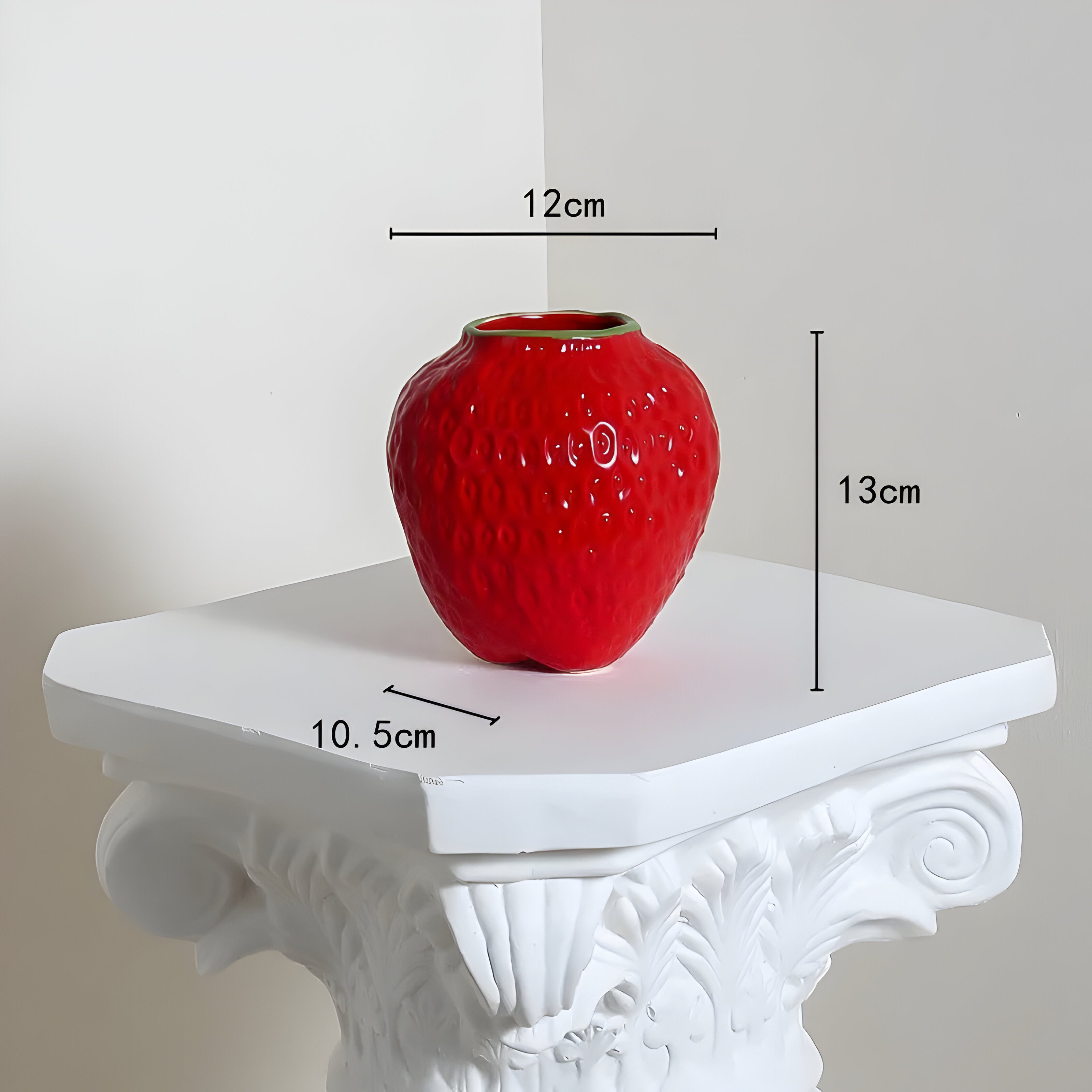 BerryHaven Vase - Keramische Erdbeer Blumenvase