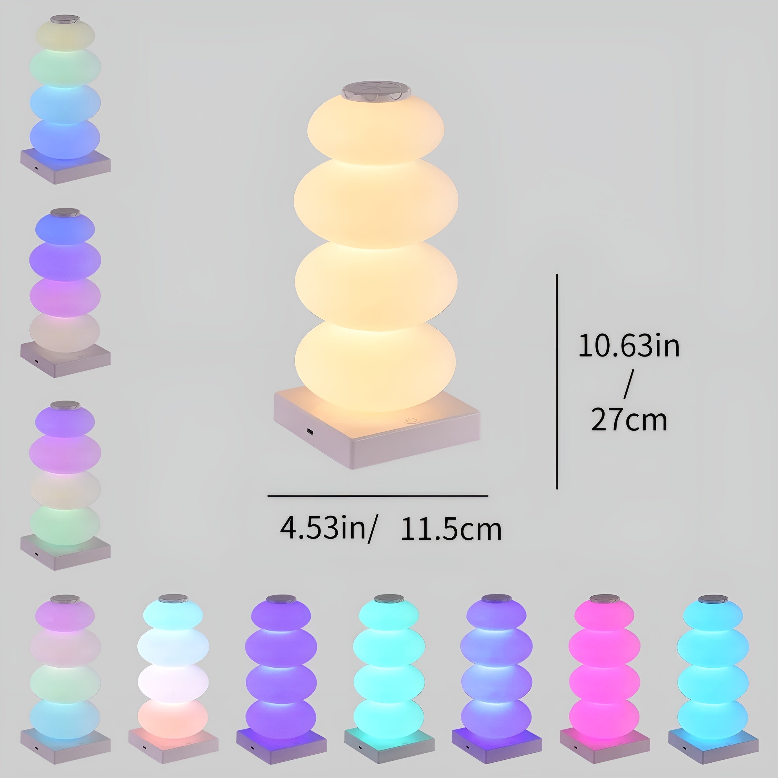 Nachttischlampe – Dimmbare RGB LED mit 16 Farben | Touch-Steuerung & Stimmungsvolle Beleuchtung