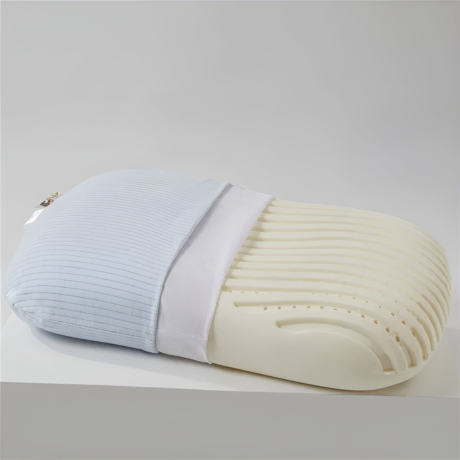 Baumwollbezug Naturlatex-Kissen – Ergonomisches Nackenstützkissen | Atmungsaktiv & für Seiten-/Rückenschläfer