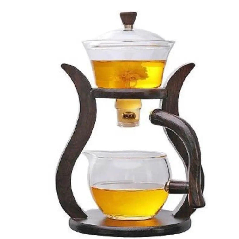 Teeset aus Glas mit Magnetfluss – Halbautomatische Kanne, Hitzebeständig und Elegant