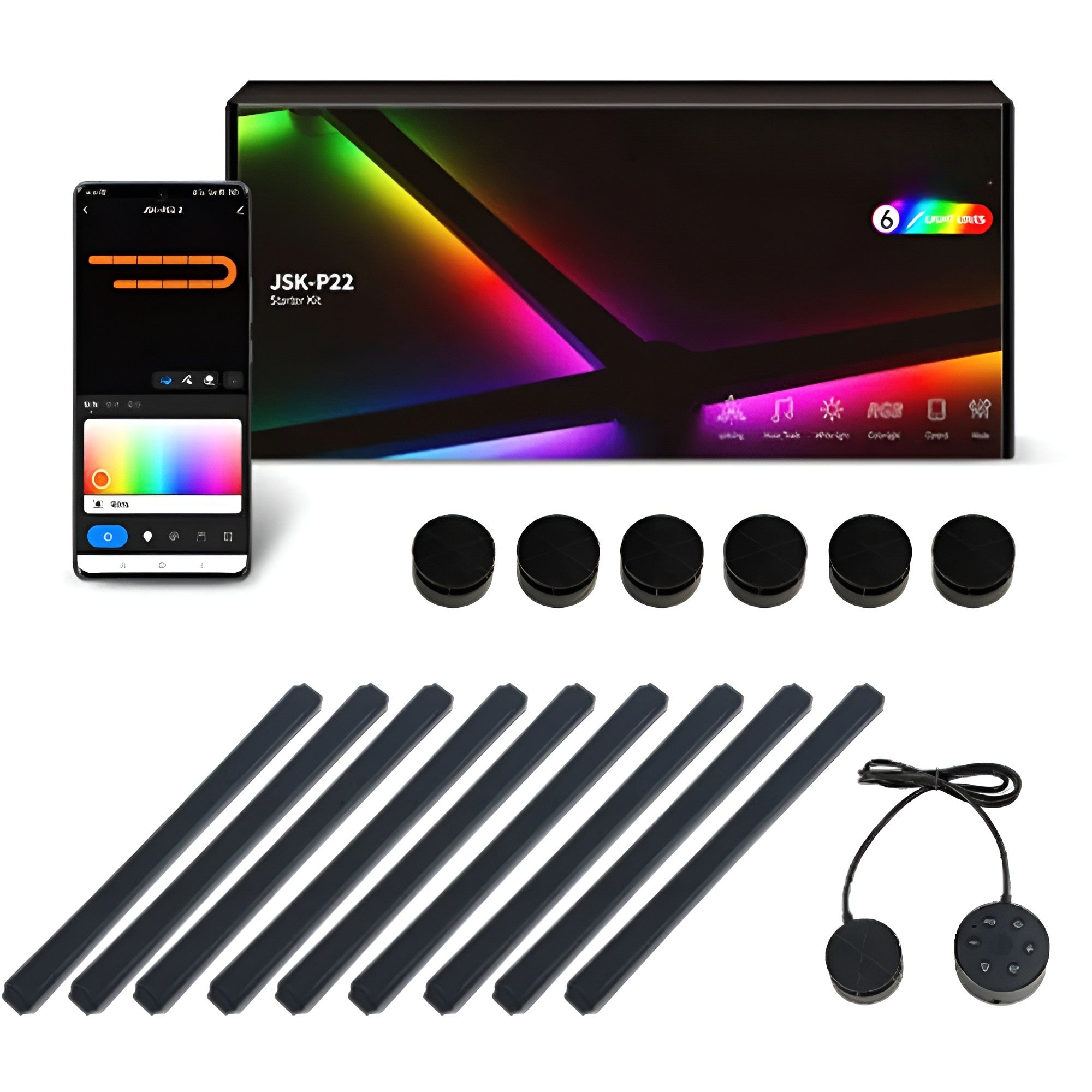 Smarte RGB Wandleuchte – Farbwechsel & Musiksteuerung | Perfekte Ambientebeleuchtung für TV, Schlafzimmer & Gamingraum