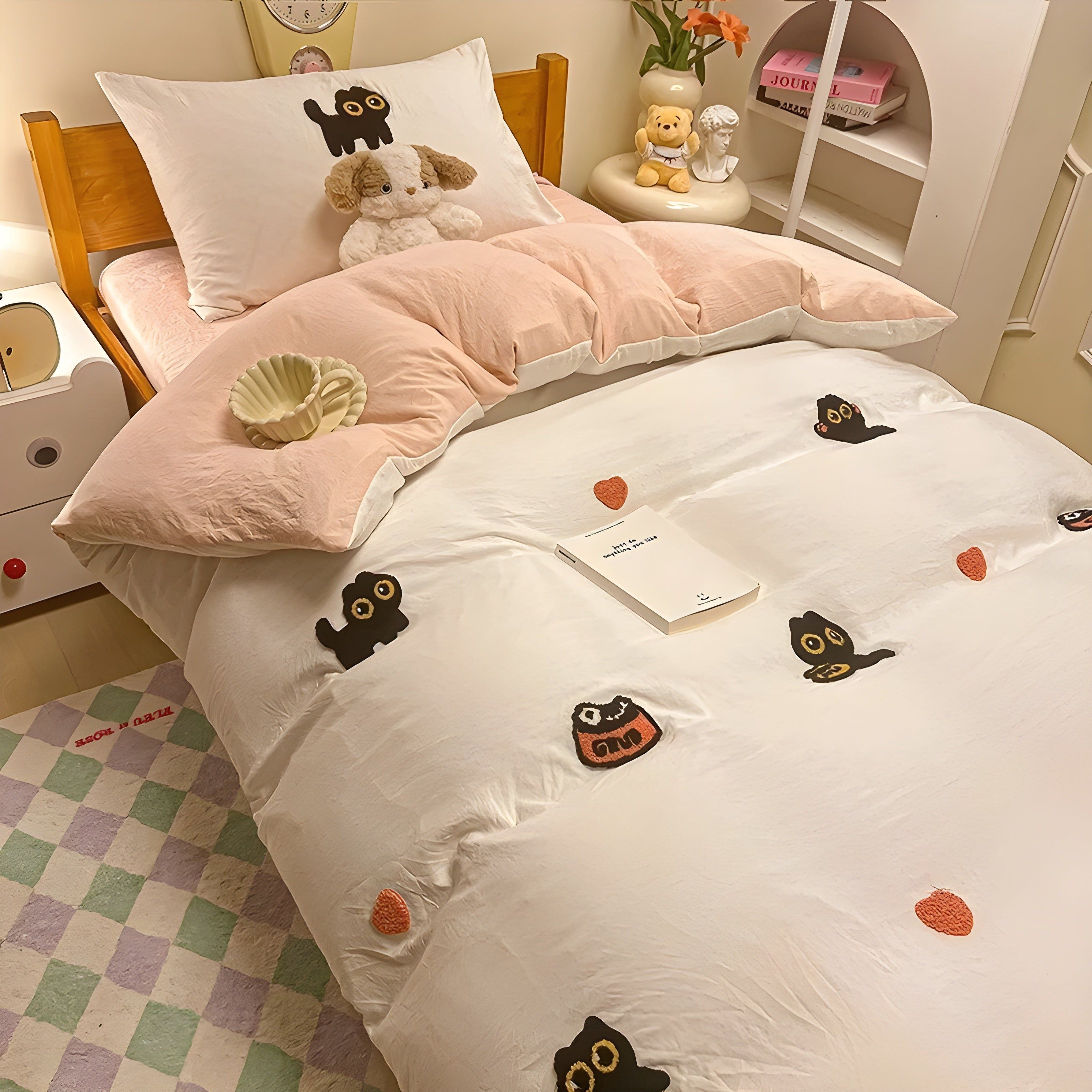 CloudComfort Bedding Set - Bequeme und Hautfreundliche Lucky Cat Bettwäsche