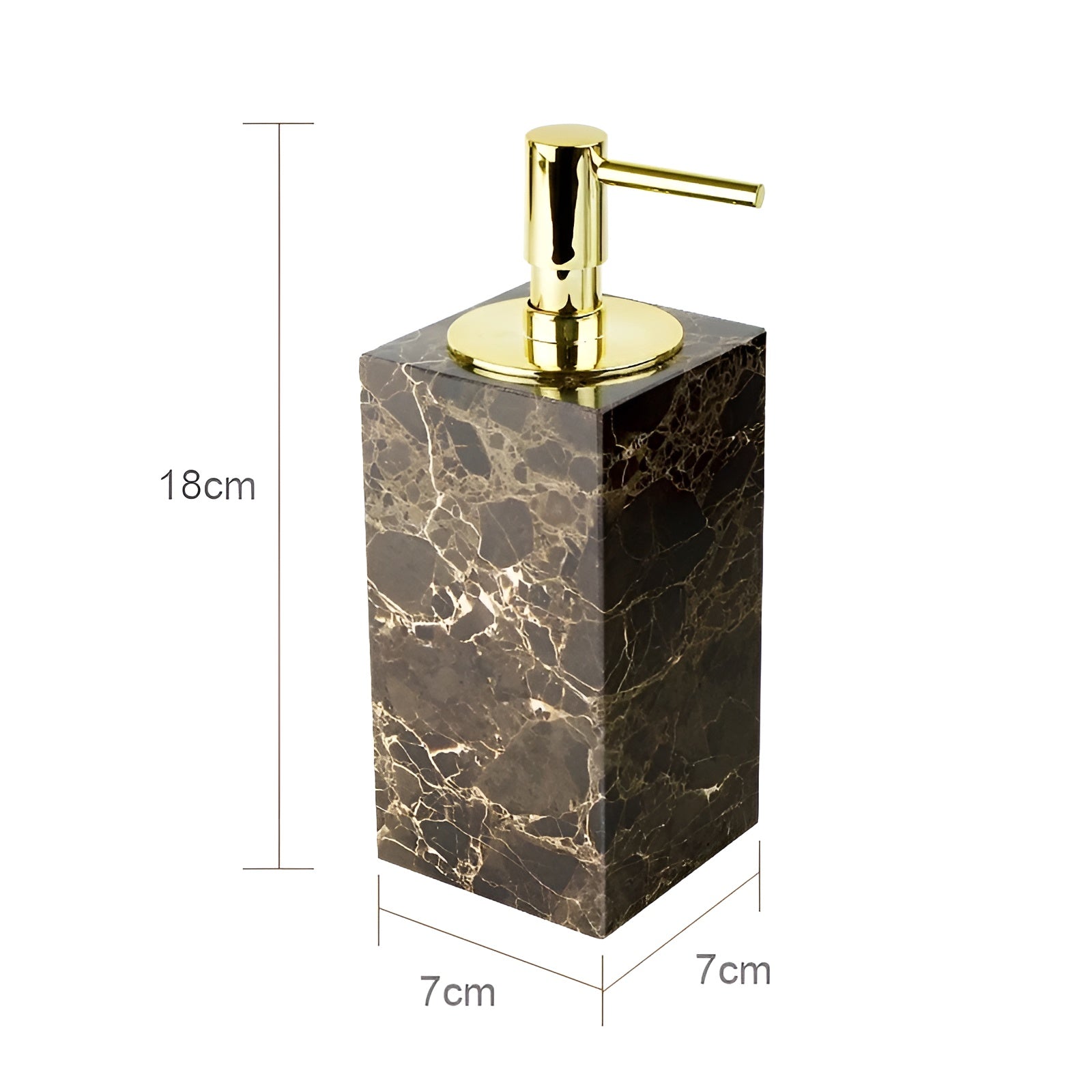 Badezimmer-Set aus Emperador Marmor – Luxuriöser Seifenspender, Seifenschale & Duftaccessoire | Elegante Bad-Accessoires