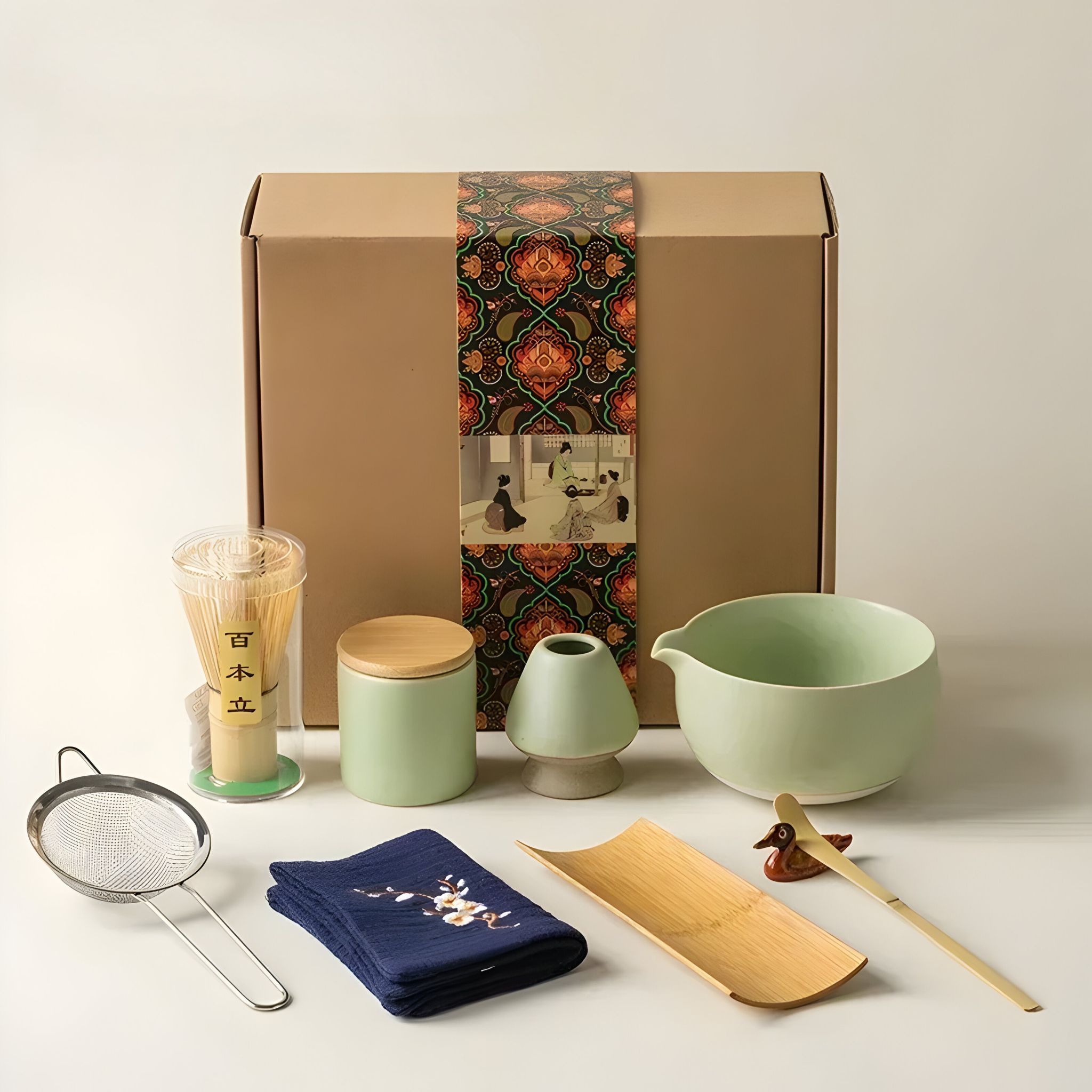 Matcha-Set Keramik – Traditionelles Zubehör für japanische Teezeremonien - Grün - Matcha-Set
