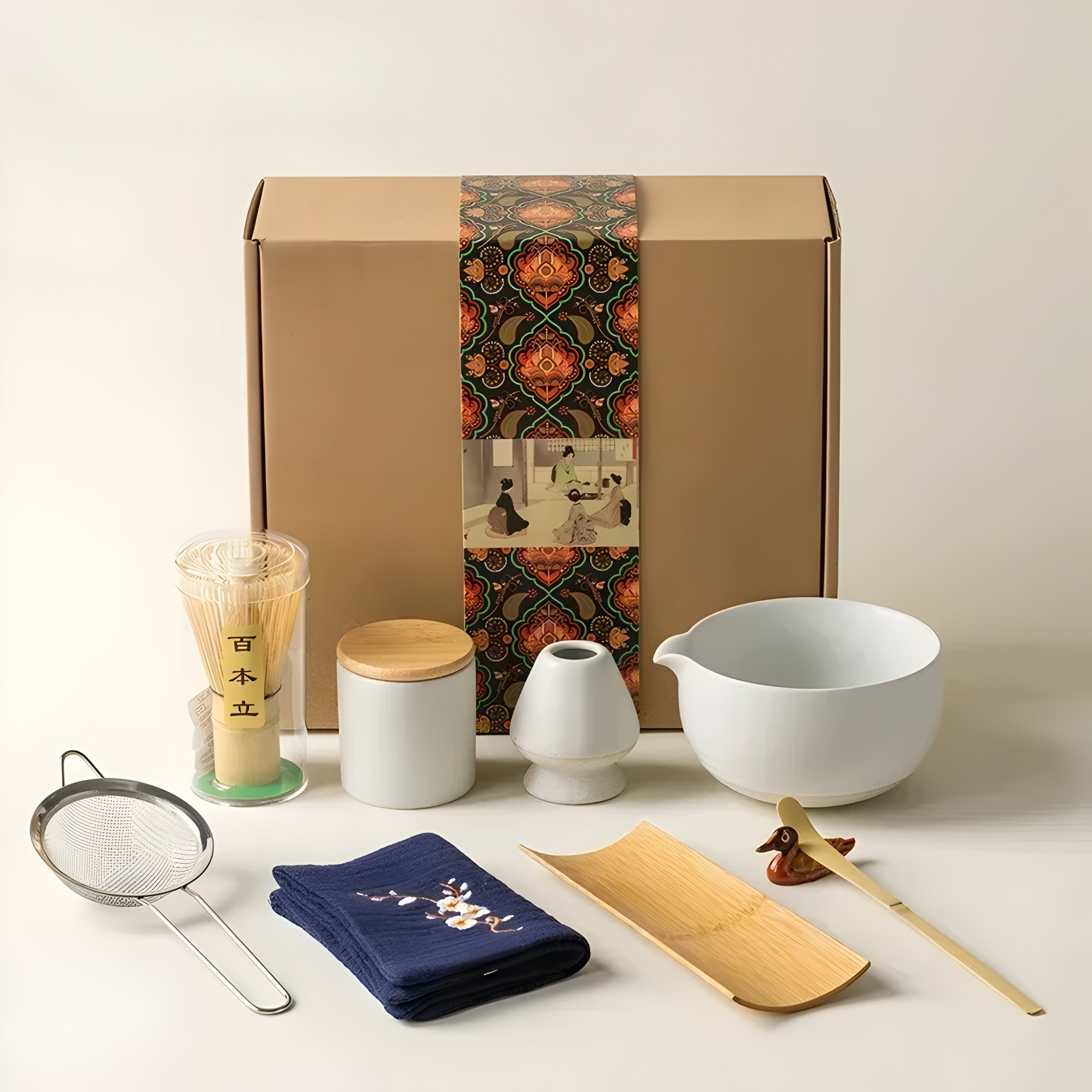 Matcha-Set Keramik – Traditionelles Zubehör für japanische Teezeremonien - Weiß - Matcha-Set