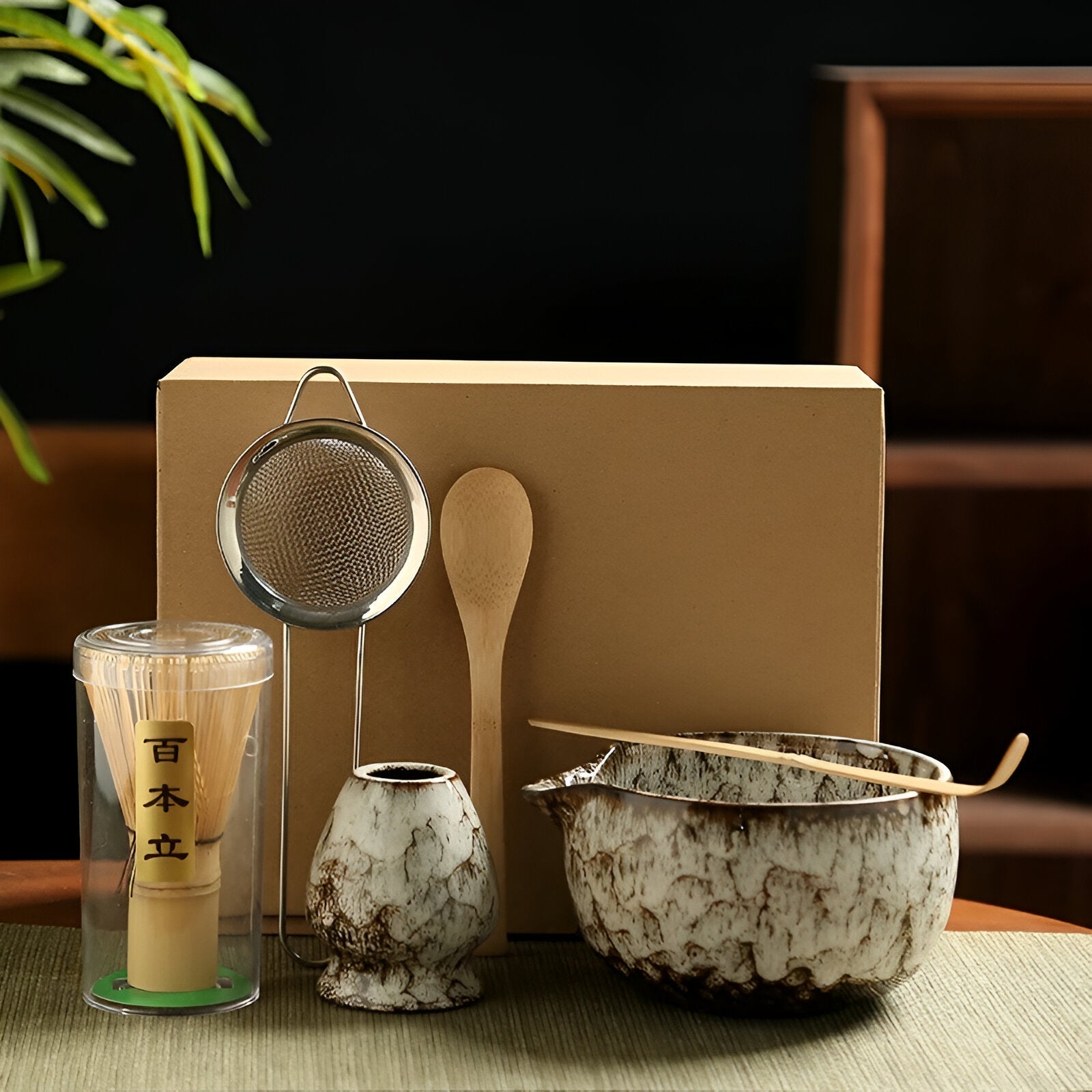 Matcha-Teeset – 6-teiliges Zubehör für die traditionelle Zubereitung | Hochwertig und Authentisch - Weiß - Matcha-Set