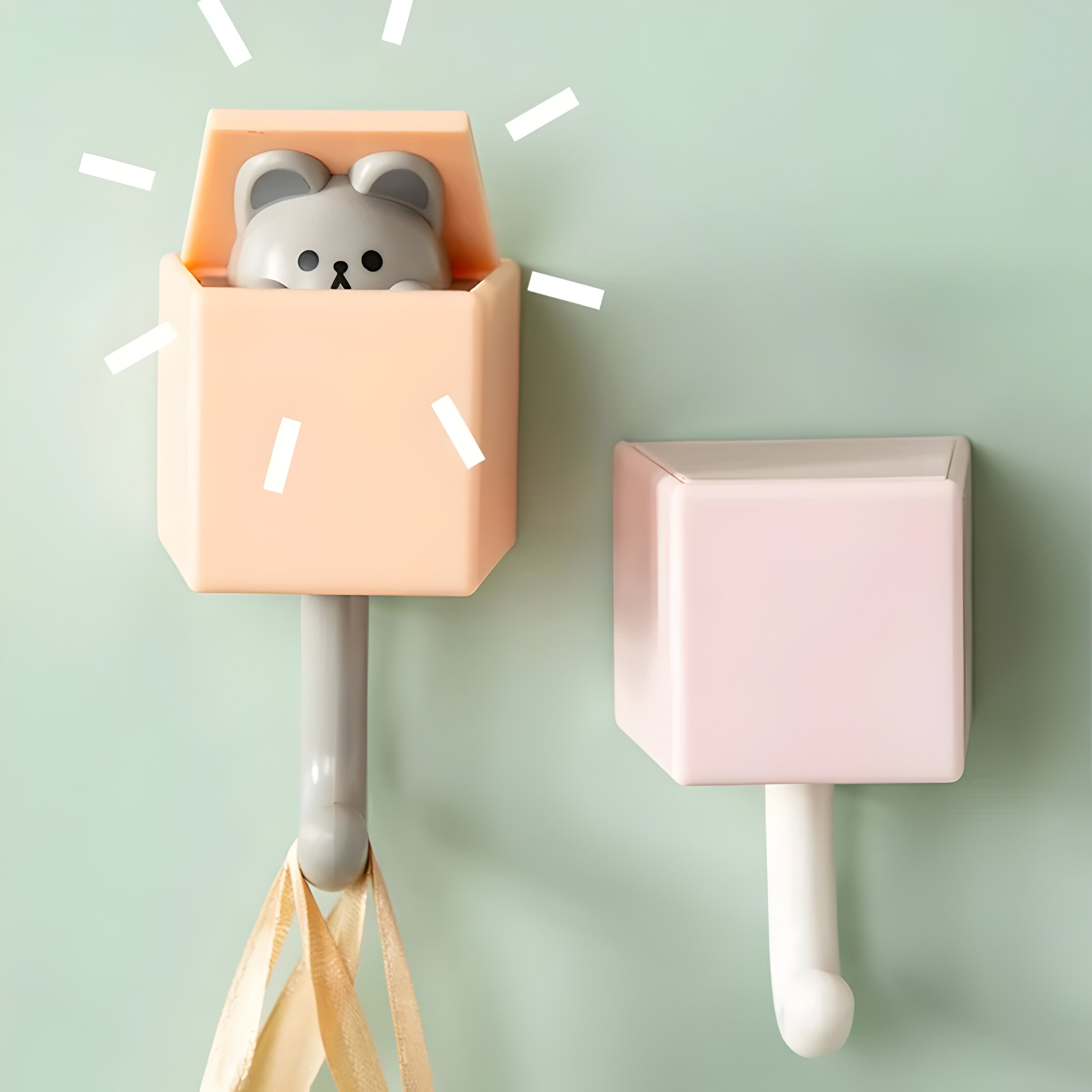 MeowGrip Haken – Selbstklebende Tier-Wandhaken für Schlüssel - Wandhaken