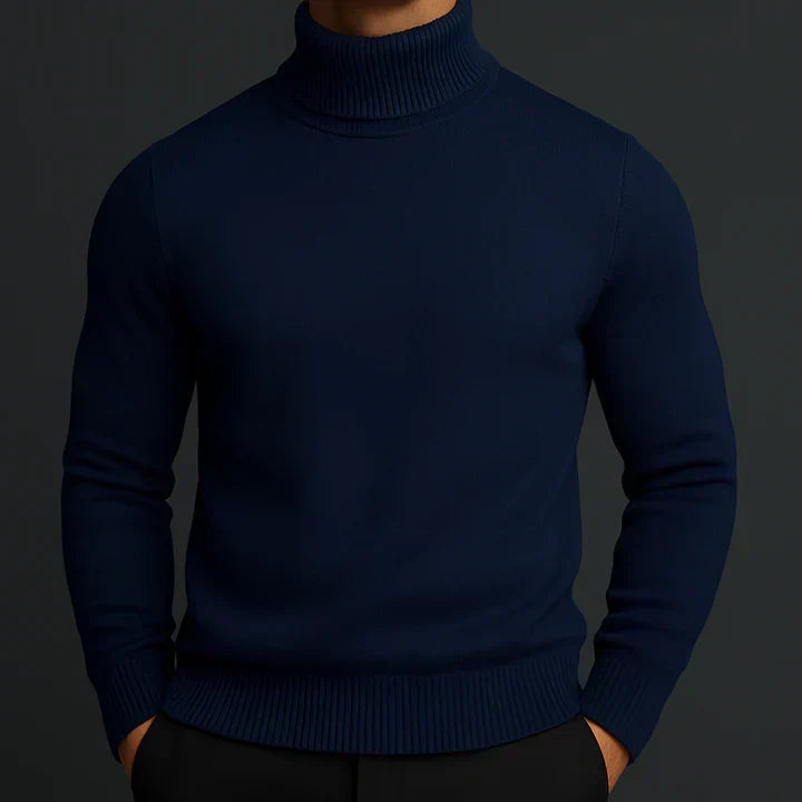 Merino Rollkragenpullover Herren – warm weich und elegant - Blau / XS - Bekleidung – Pullover & Strickwaren