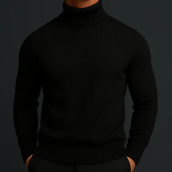 Merino Rollkragenpullover Herren – warm weich und elegant - Schwarz / XS - Bekleidung – Pullover & Strickwaren