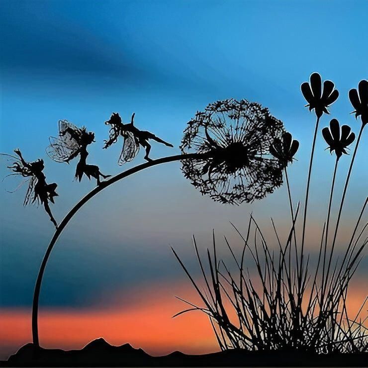 Metall-Pusteblume –Dekorative Filigrane Feen-Deko für Garten - Großes Abenteuer - Wohnzubehör