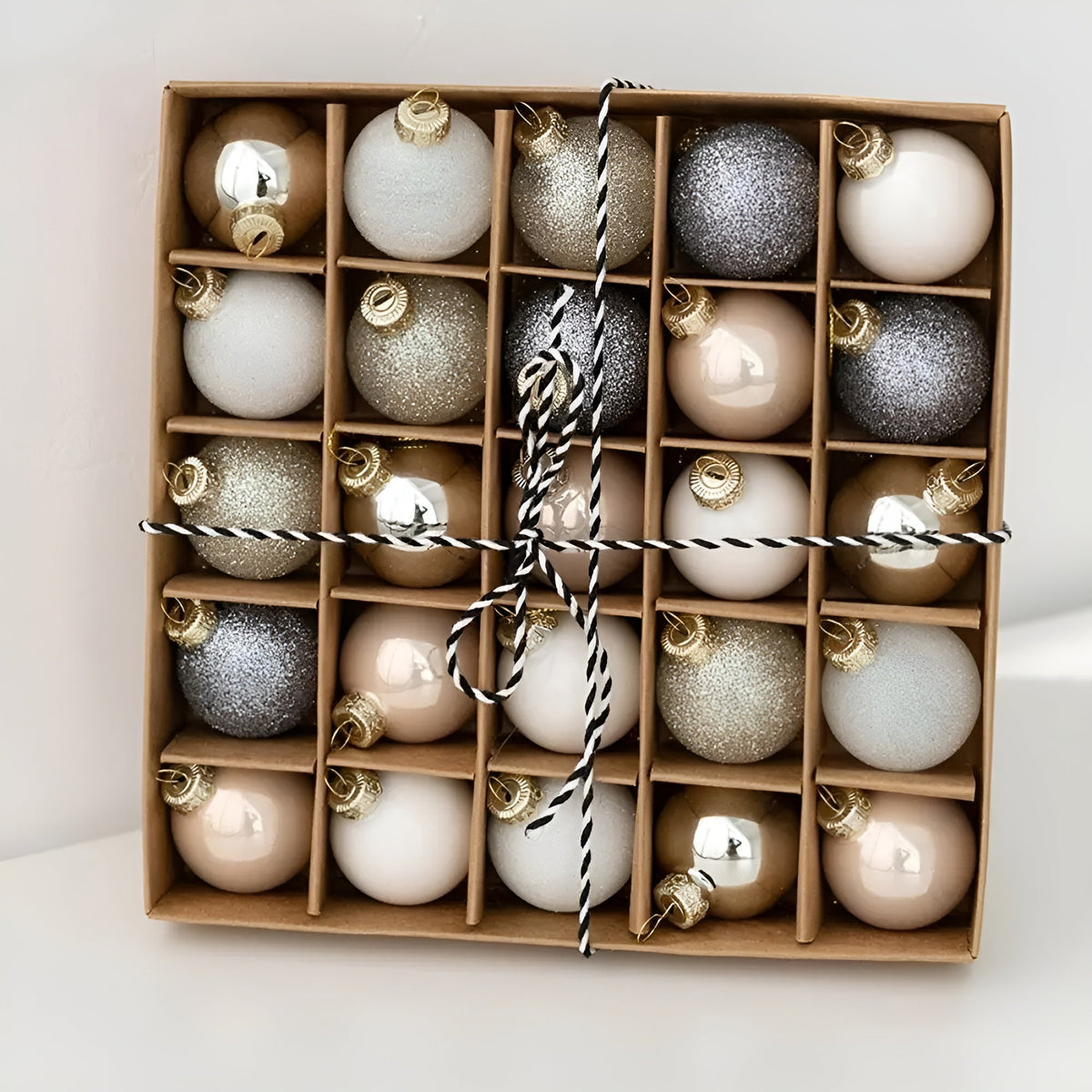 Mini-Glaskugeln Weihnachten – 25er Set Handgefertigte Dekoanhänger | Perfekt für Weihnachtsbaum & Geschenke - Saisonale
