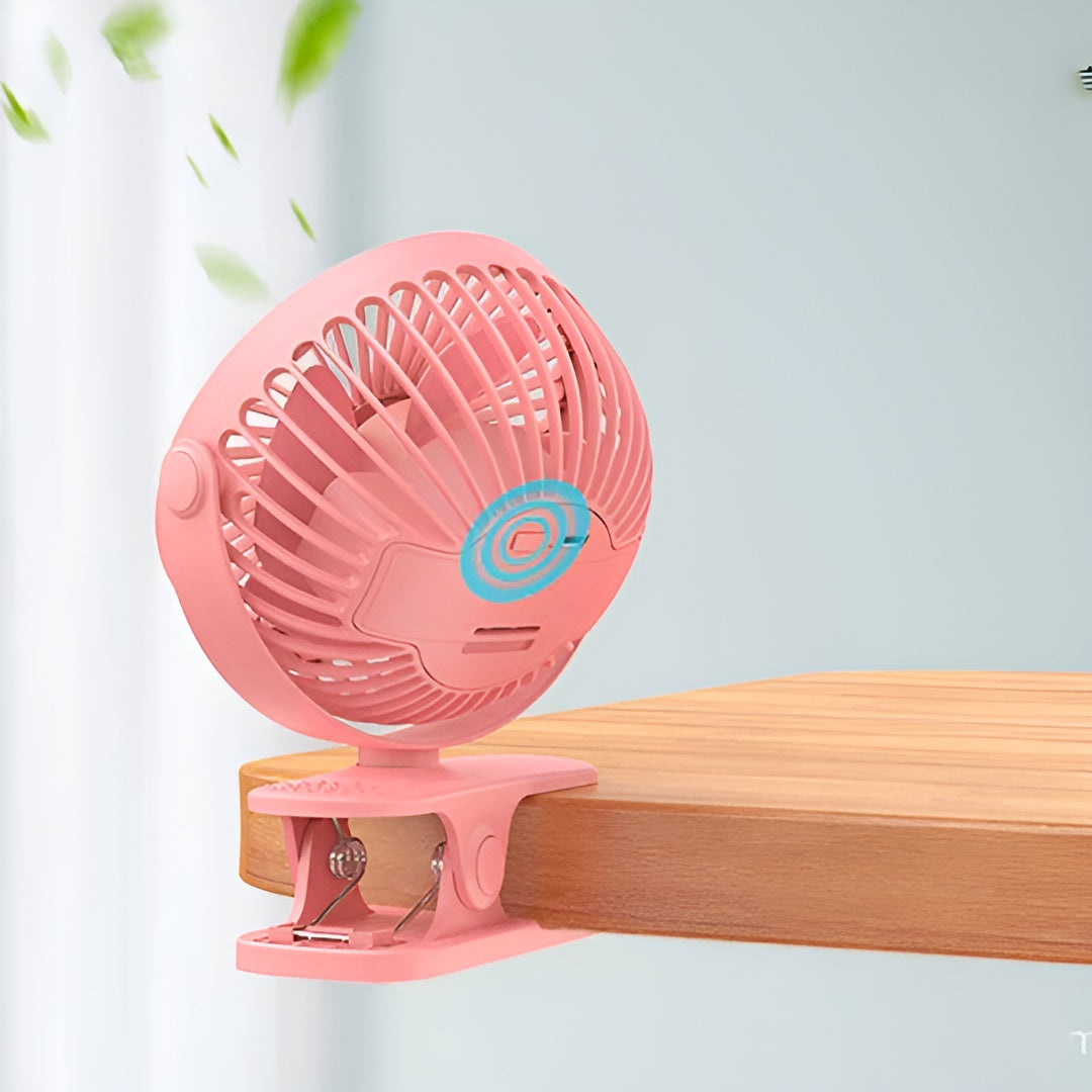 Mini-Klemmventilator – USB-Wiederaufladbar für Schreibtisch & Kinderwagen - Tischventilator